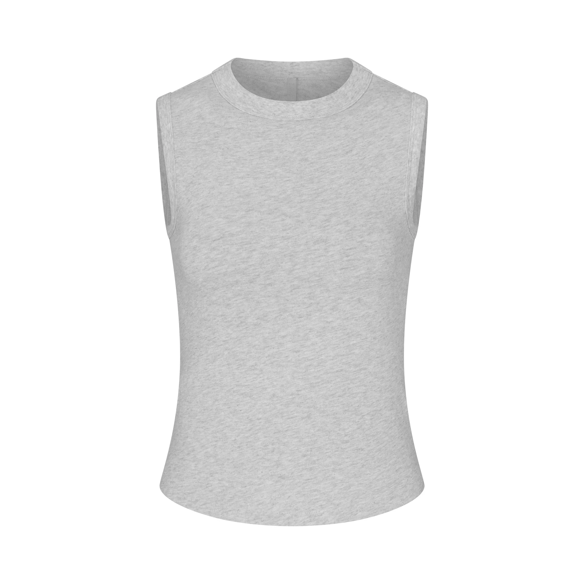 WORN IN JERSEY HIGH CREW TANK | LIGHT HEATHER GREY FLAT ON A WHITE BACKGROUND | FLT