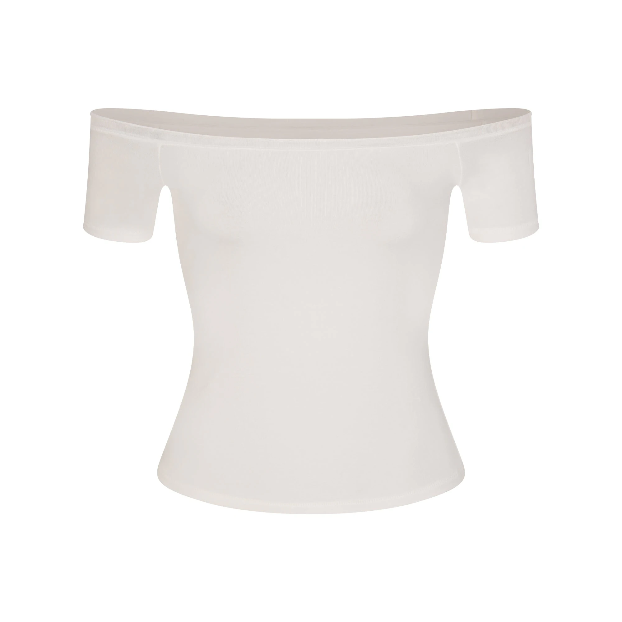 COTTON JERSEY OFF THE SHOULDER TOP | MARBLE FLAT ON A WHITE BACKGROUND | FLT