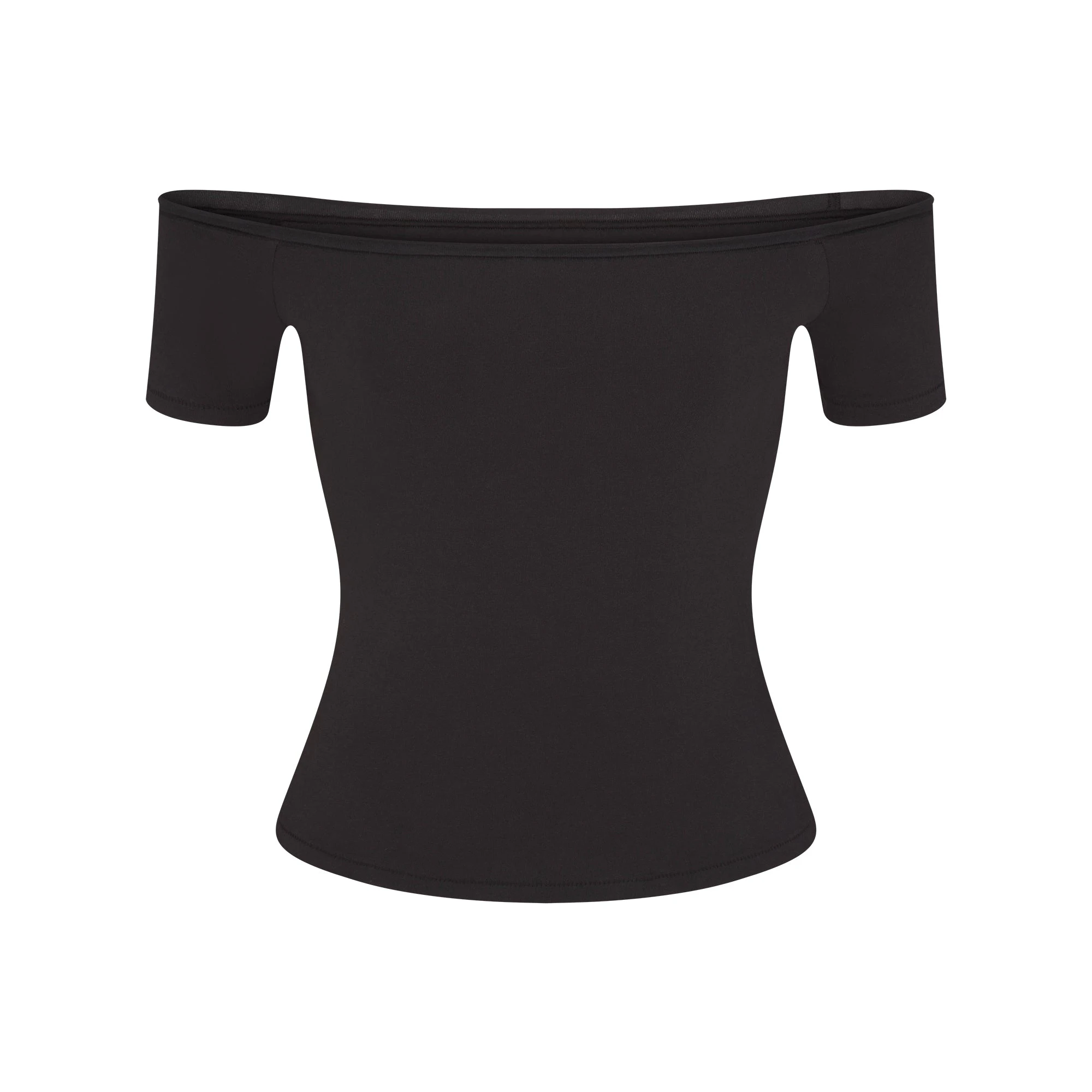 COTTON JERSEY OFF THE SHOULDER TOP | SOOT FLAT ON A WHITE BACKGROUND | FLT