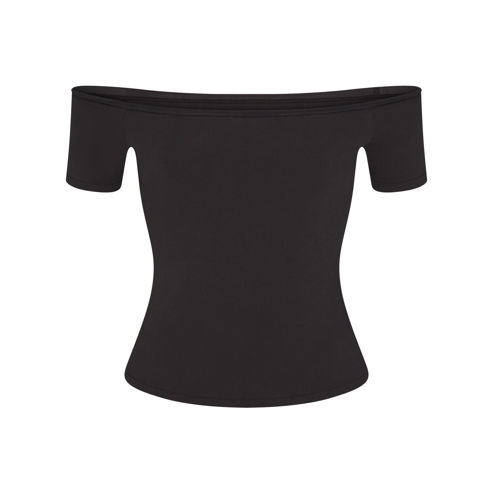 COTTON JERSEY OFF THE SHOULDER TOP | SOOT FLAT ON A WHITE BACKGROUND | FLT