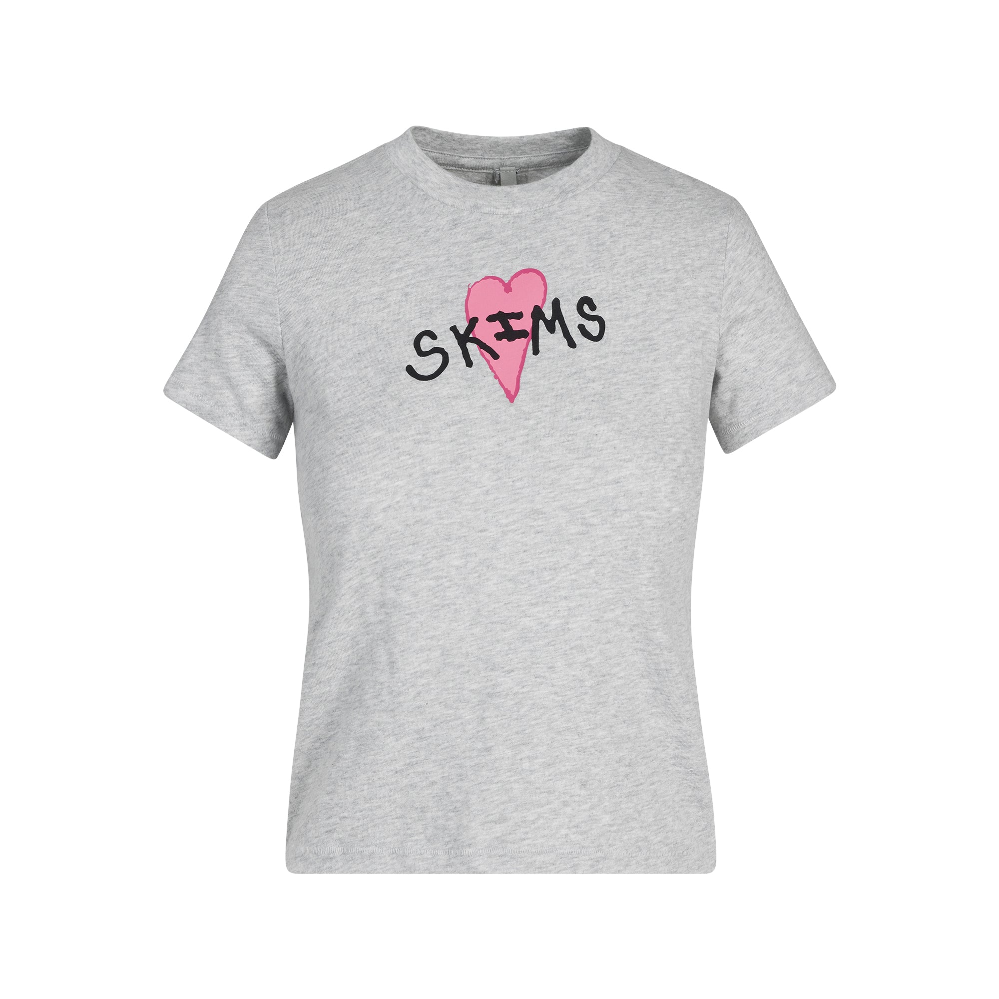 WORN IN JERSEY T-SHIRT | LIGHT HEATHER GREY SKIMS HEART | SKIMS