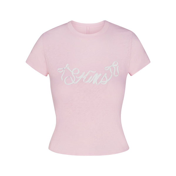 新品skims T-shirt/Sサイズ/スキムズTシャツ、ホワイトピンクハート WORN IN JERSEY HEART BABY TEE | BABY PINK | SKIMS