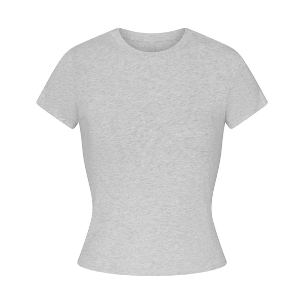 WORN IN JERSEY T-SHIRT | LIGHT HEATHER GREY FLAT ON A WHITE BACKGROUND | FLT