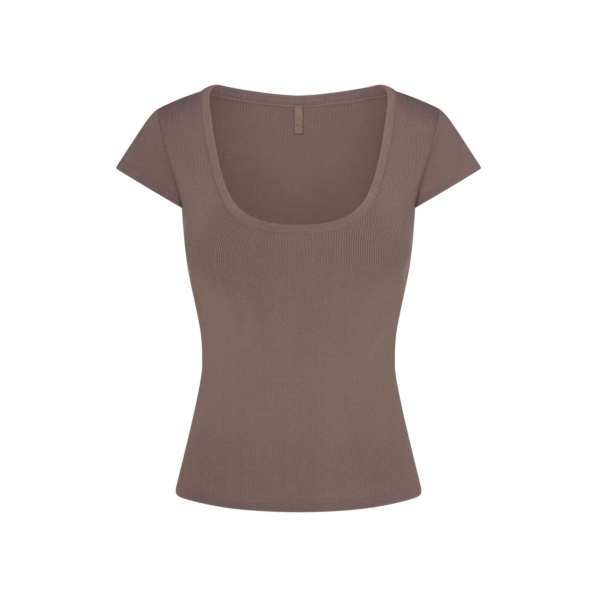 REFINED KNIT SCOOP NECK TOP | AMETHYST FLAT ON A WHITE BACKGROUND | FLT