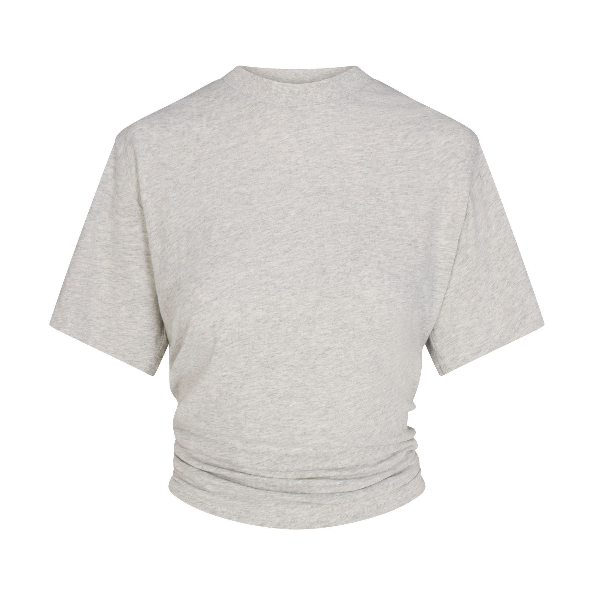 WORN IN JERSEY KNOT BACK T-SHIRT | LIGHT HEATHER GREY FLAT ON A WHITE BACKGROUND | FLT