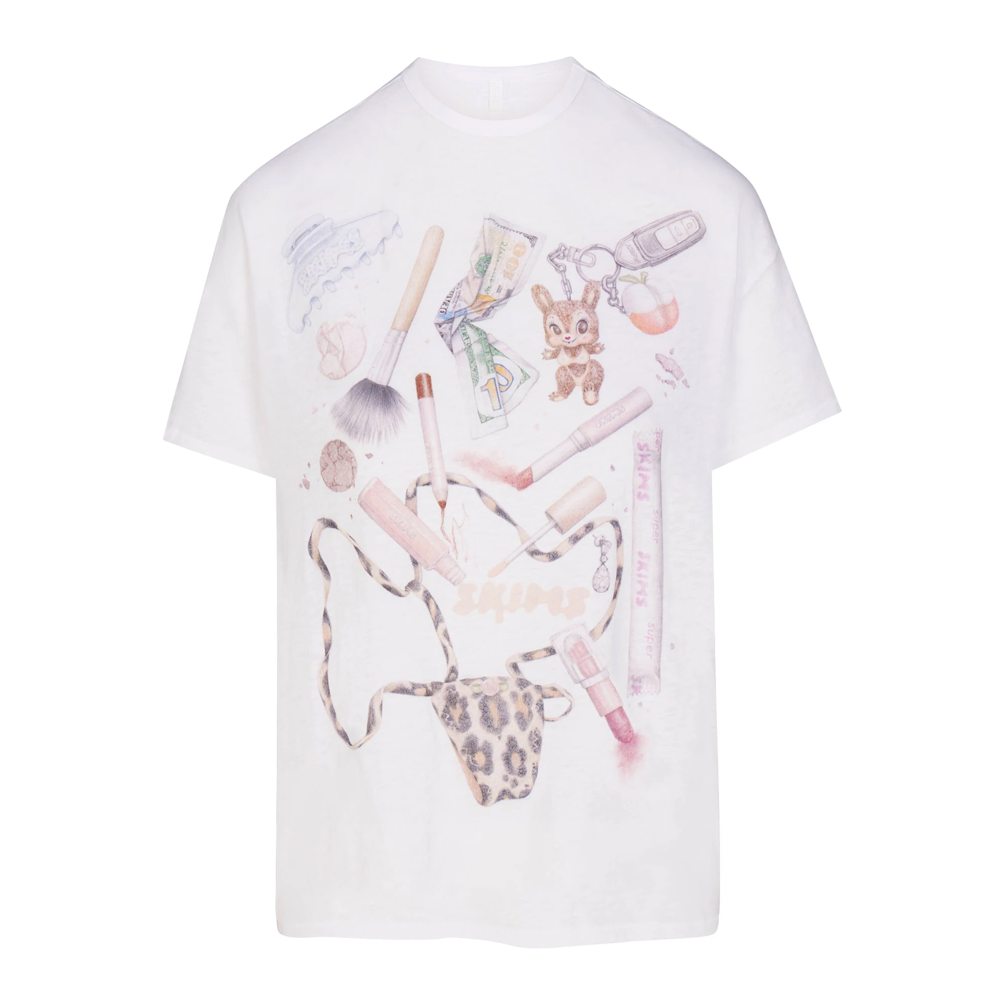 WORN IN JERSEY BAGGY T-SHIRT | SNOW IN MY BAG FLAT ON A WHITE BACKGROUND | FLT