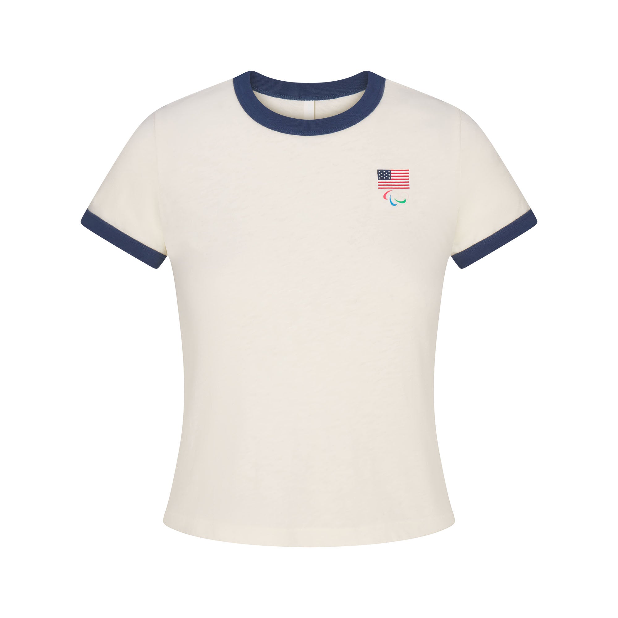 SKIMS FOR TEAM USA WORN IN JERSEY PARALYMPIC SHRUNKEN T-SHIRT