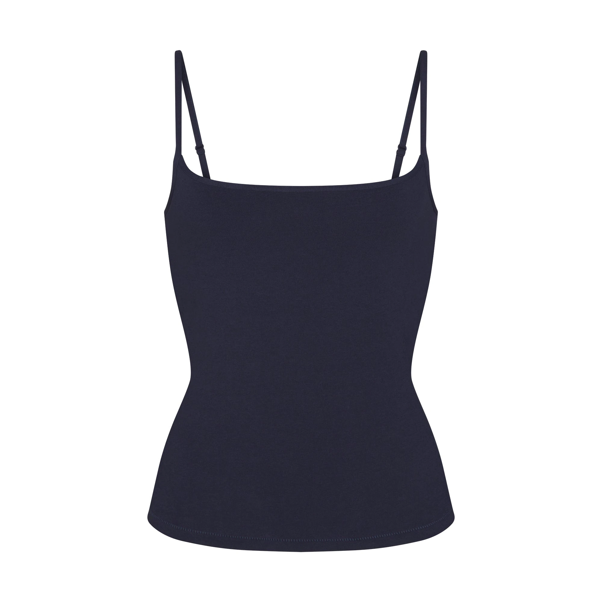 COTTON JERSEY SCOOP NECK CAMI | NAVY FLAT ON A WHITE BACKGROUND | FLT