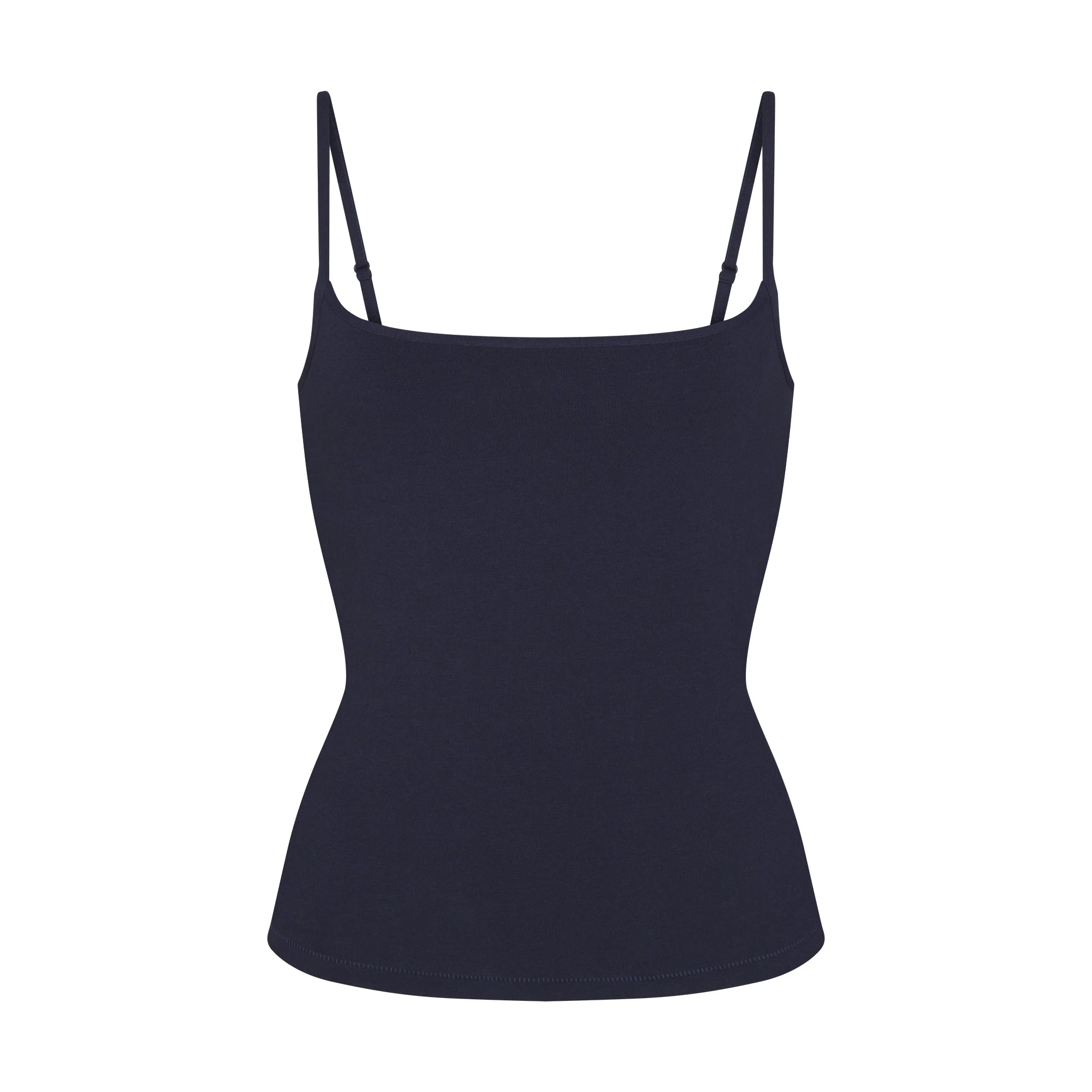COTTON JERSEY SCOOP NECK CAMI | NAVY FLAT ON A WHITE BACKGROUND | FLT