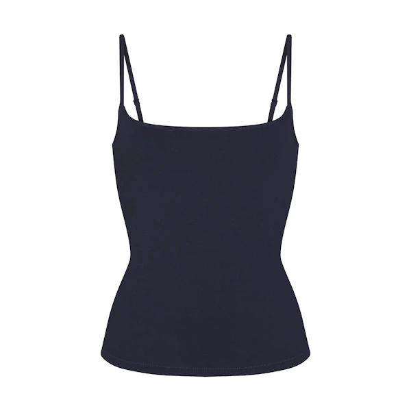 COTTON JERSEY SCOOP NECK CAMI | NAVY FLAT ON A WHITE BACKGROUND | FLT