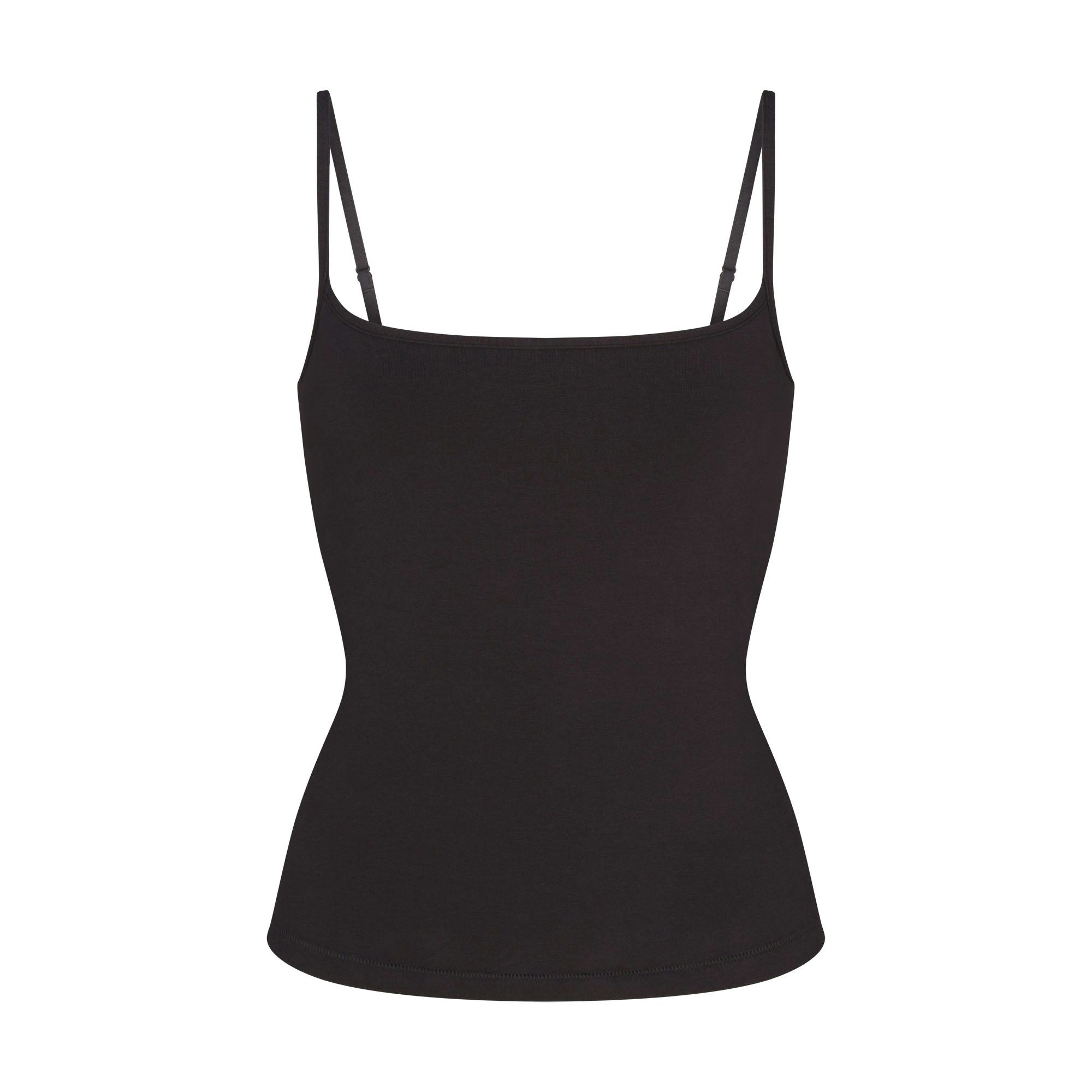 COTTON JERSEY SCOOP NECK CAMI | SOOT FLAT ON A WHITE BACKGROUND | FLT