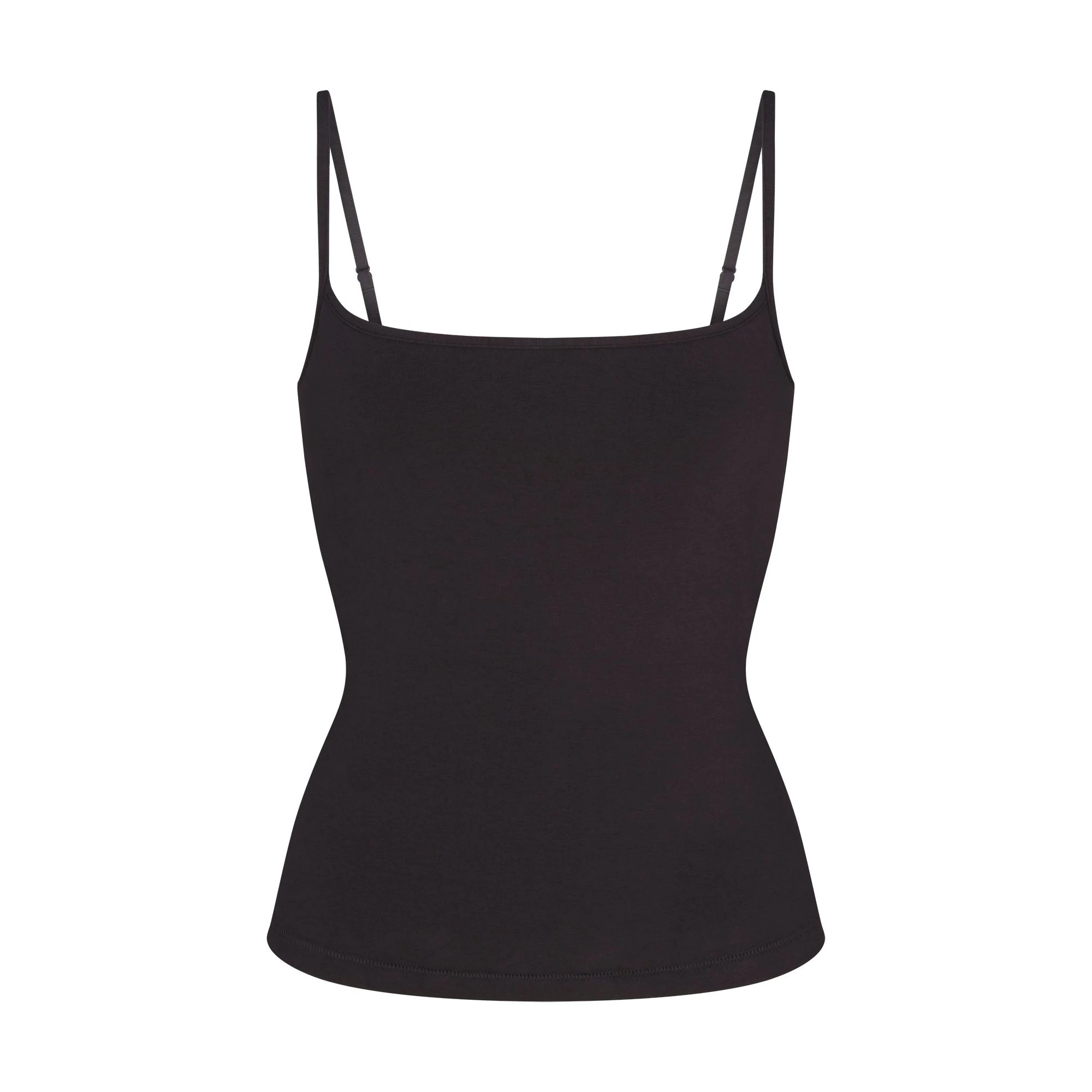 COTTON JERSEY SCOOP NECK CAMI | SOOT FLAT ON A WHITE BACKGROUND | FLT
