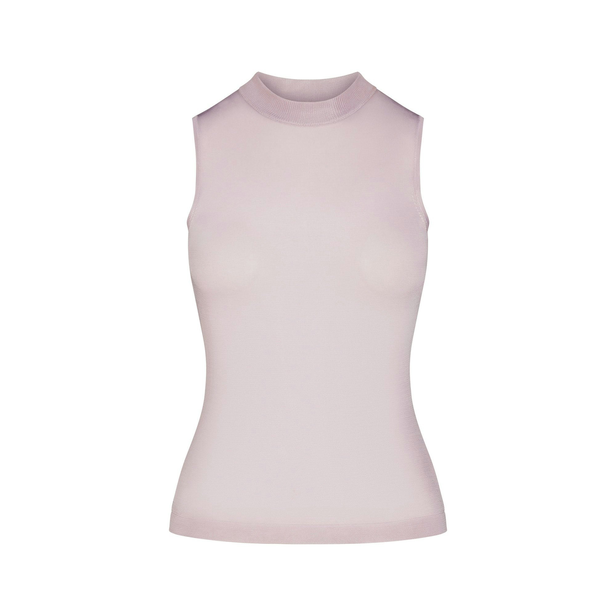 SLINKY KNIT MOCK NECK TANK | IRIS MICA FLAT ON A WHITE BACKGROUND | FLT