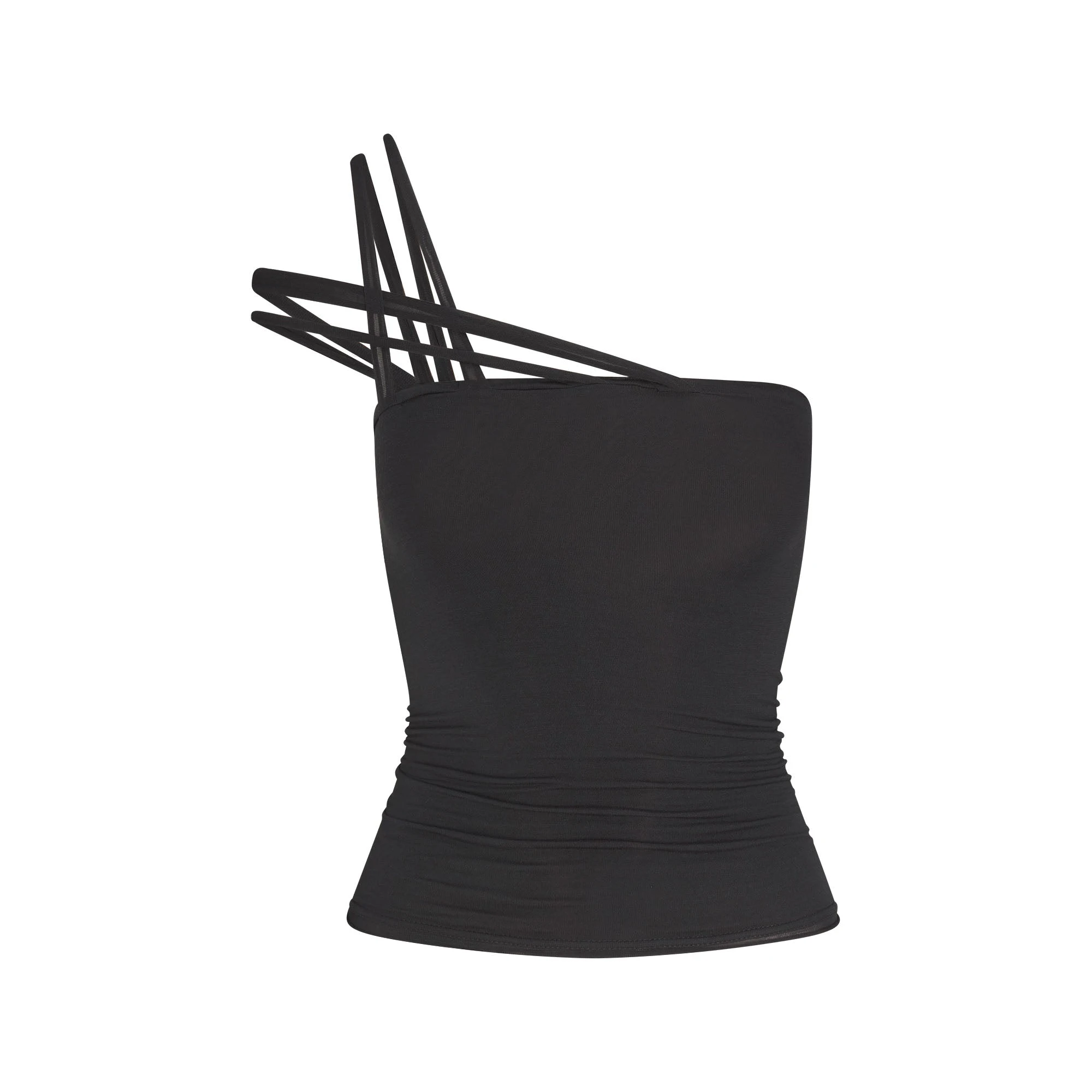 SHEER MODAL CONVERTIBLE TOP | ONYX FLAT ON A WHITE BACKGROUND | FLT