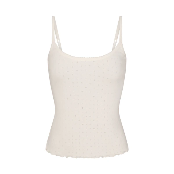 HEAVY POINTELLE CAMI | MARBLE FLAT ON A WHITE BACKGROUND | FLT