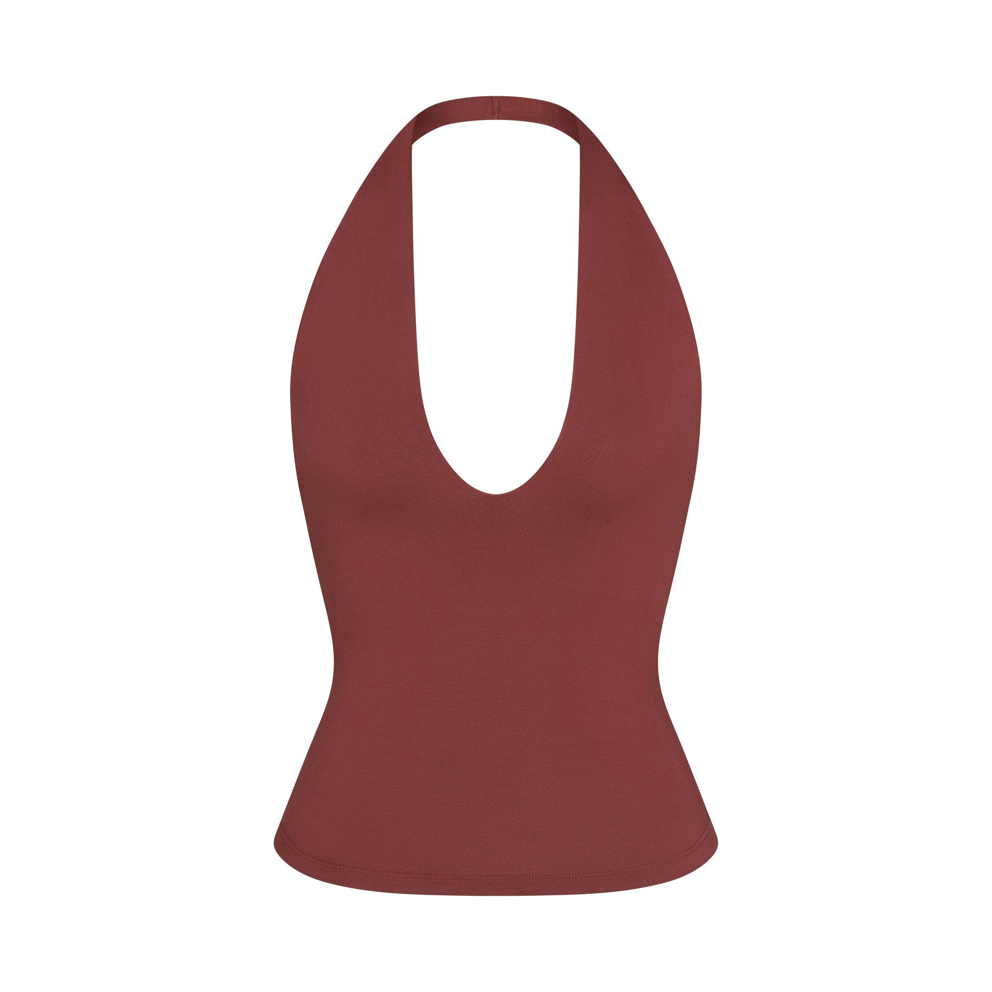 SMOOTH LAYERS HALTER TOP | HENNA LAYS FLAT ON A WHITE BACKGROUND | FLT