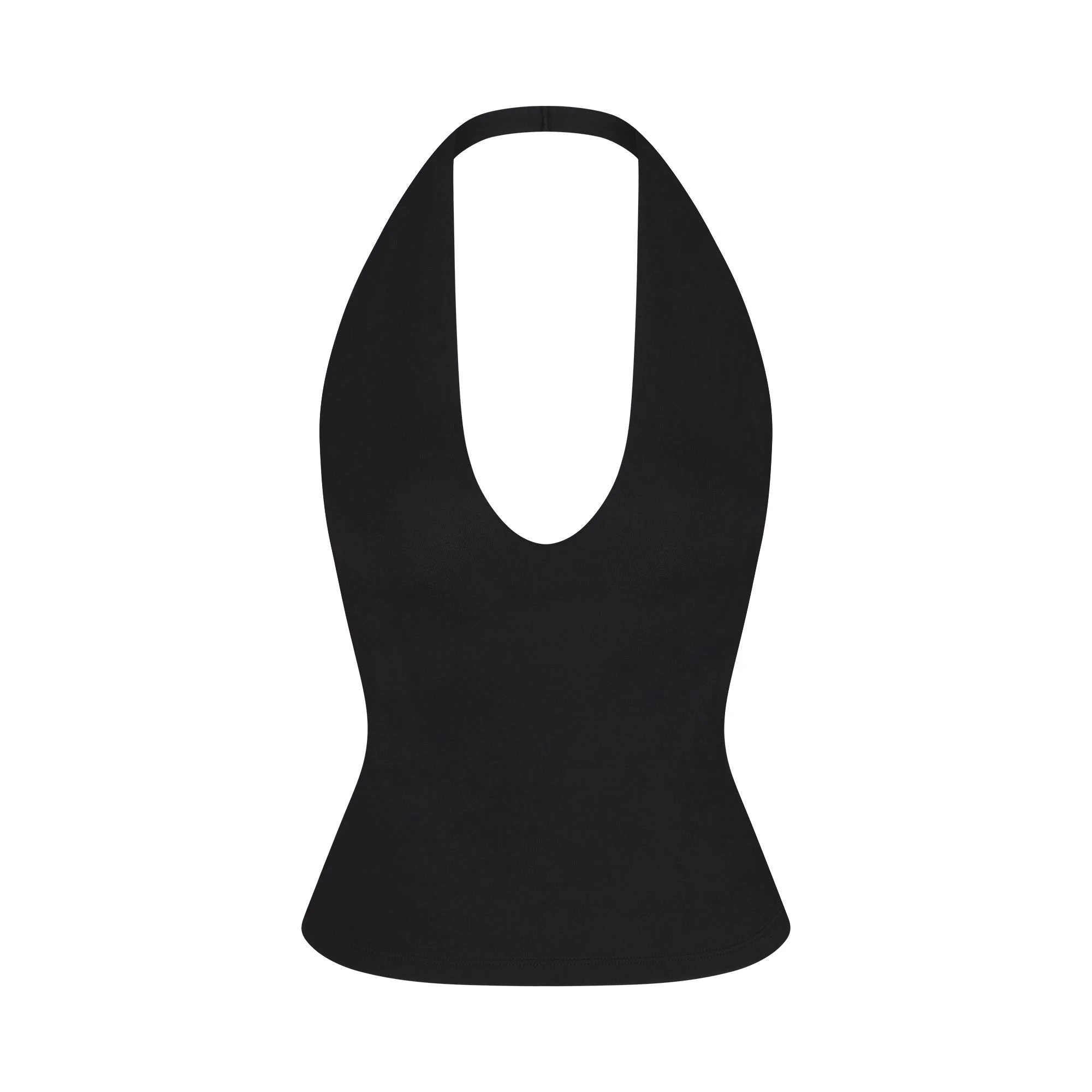 SMOOTH LAYERS HALTER TOP | OBSIDIAN FLAT ON A WHITE BACKGROUND | FLT