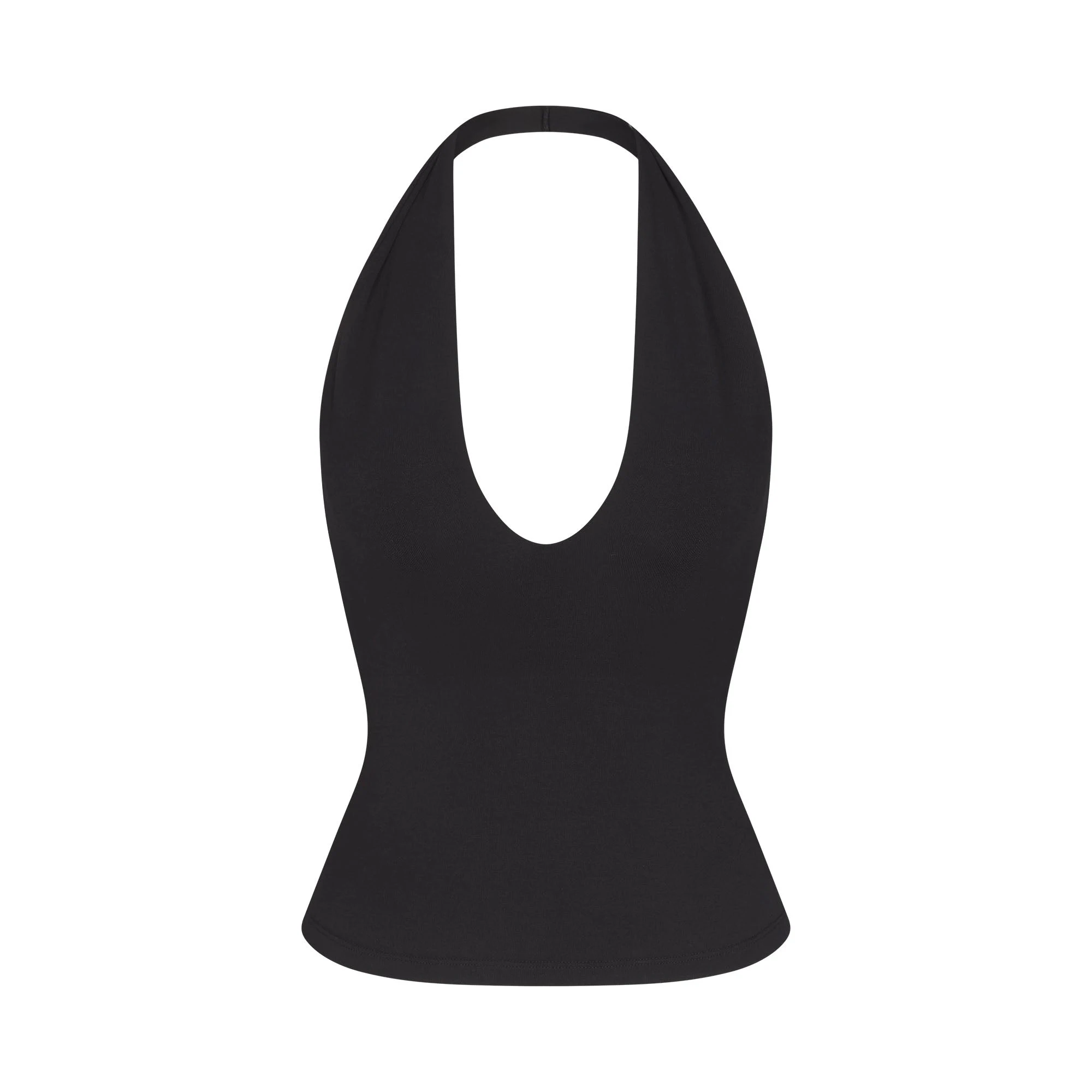 SMOOTH LAYERS HALTER TOP | OBSIDIAN FLAT ON A WHITE BACKGROUND | FLT