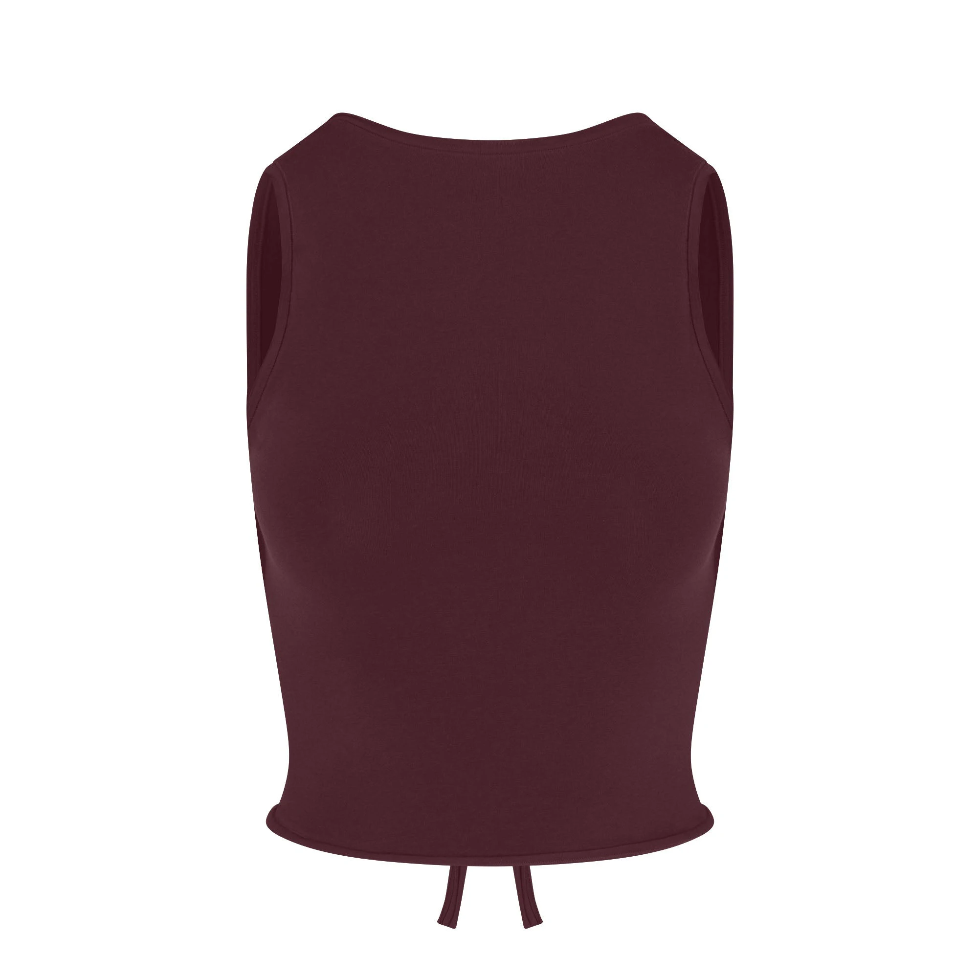COTTON JERSEY TIE BACK TANK | CURRANT FLAT ON A WHITE BACKGROUND | FLT
