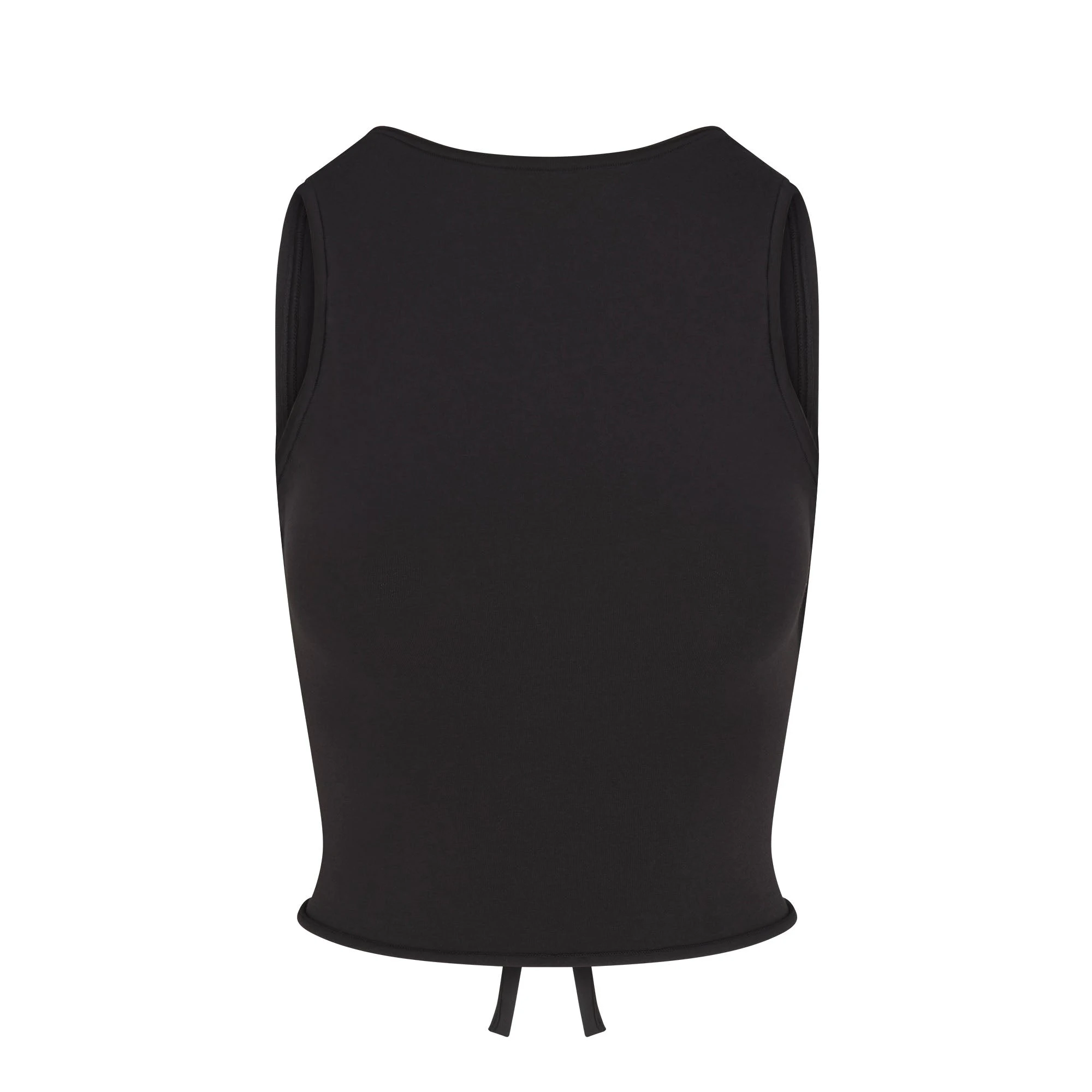 COTTON JERSEY TIE BACK TANK | SOOT FLAT ON A WHITE BACKGROUND | FLT