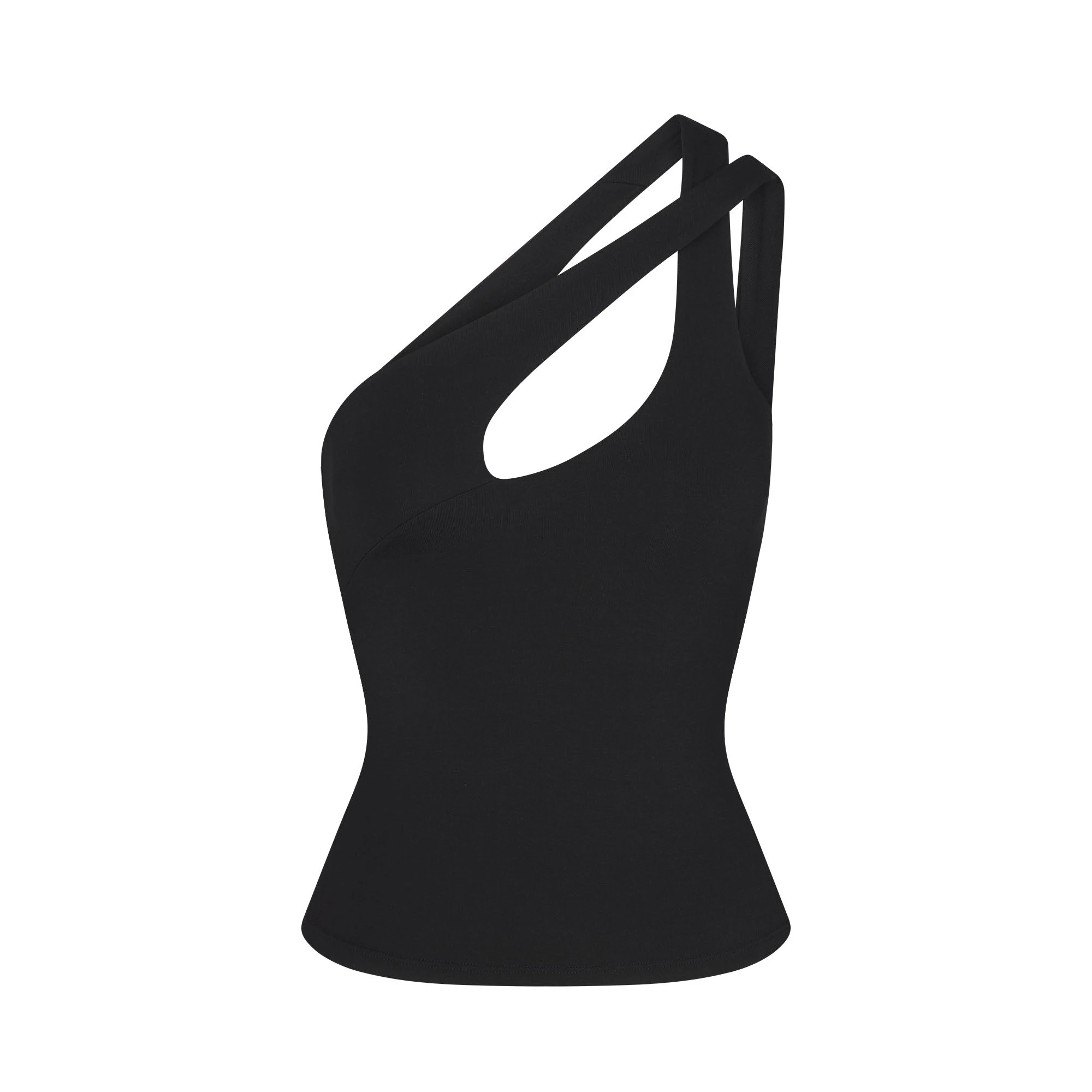 SMOOTH LAYERS ASYMMETRICAL TANK | OBSIDIAN FLAT ON A WHITE BACKGROUND | FLT