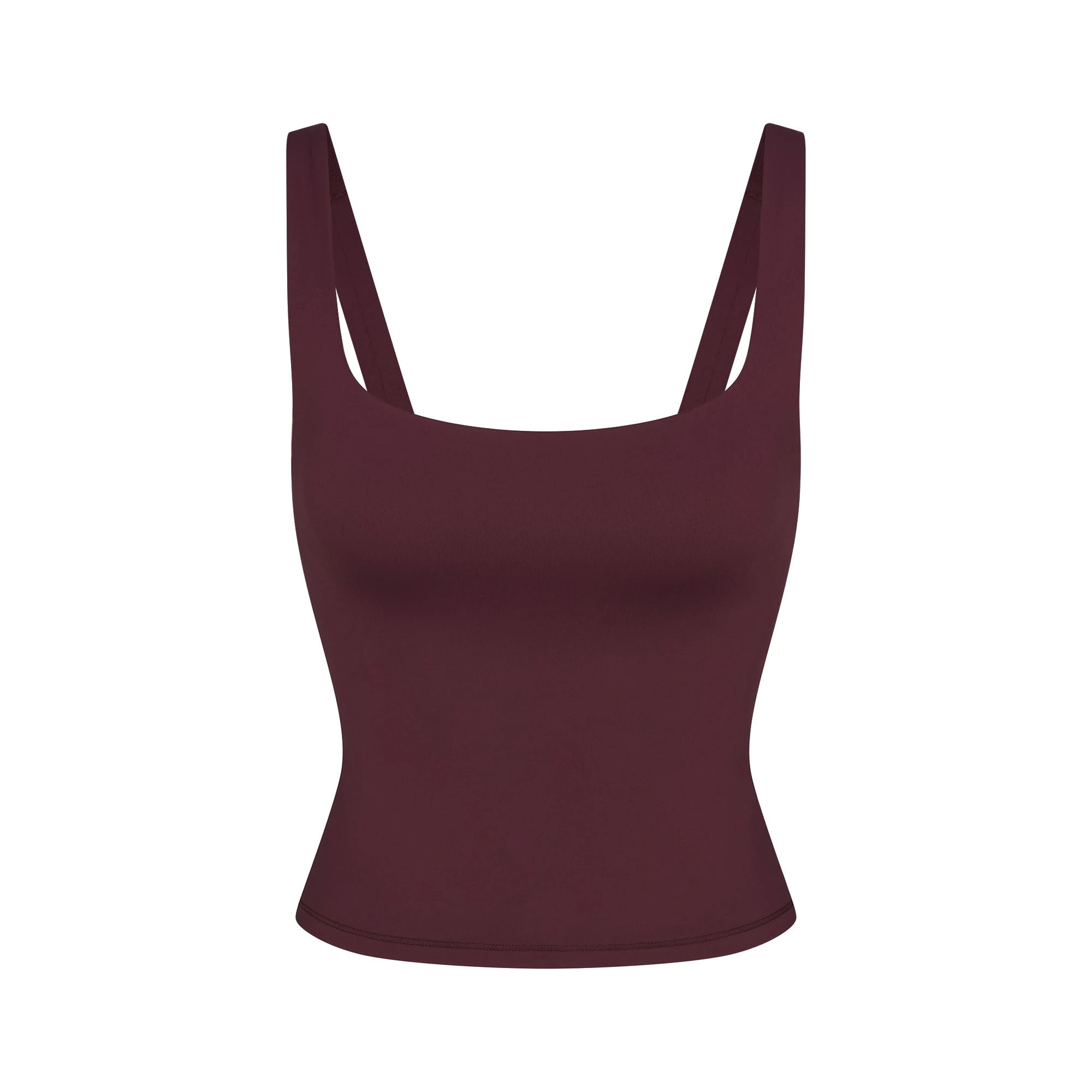 NikeSKIMS MATTE SQUARE NECK TANK | CURRANT FLAT ON A WHITE BACKGROUND | FLT