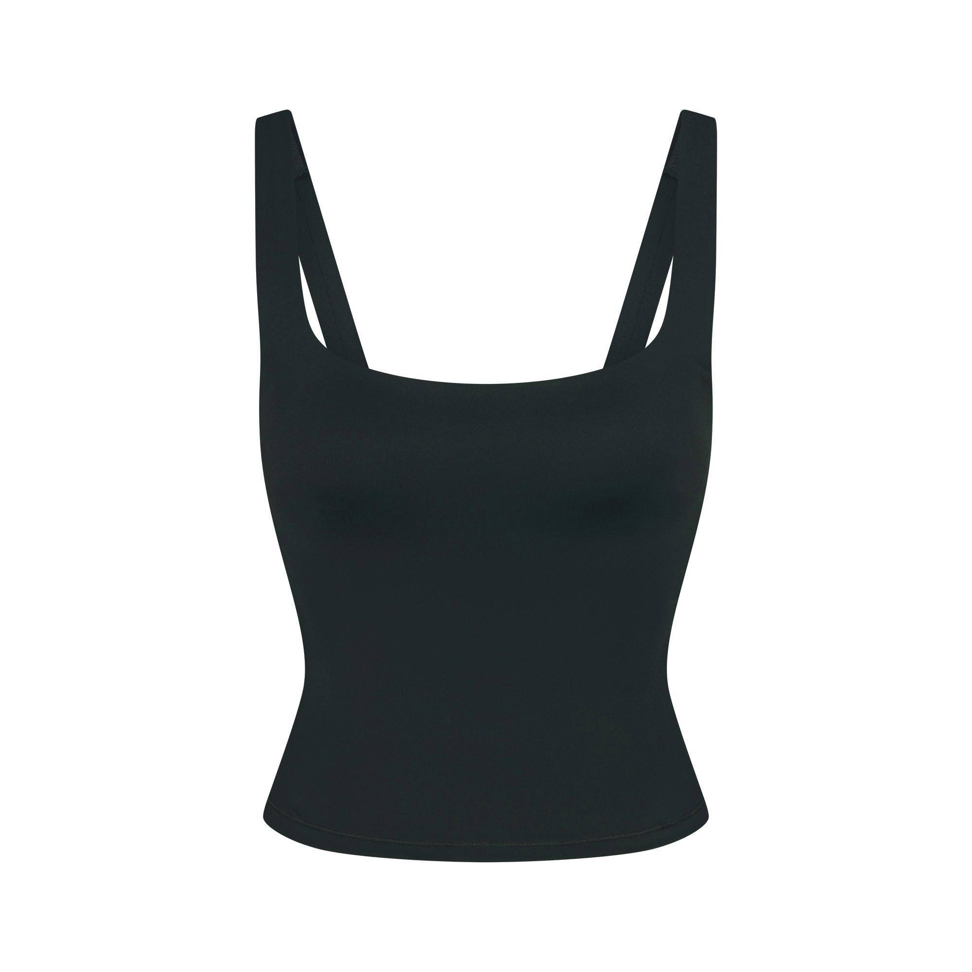 NikeSKIMS MATTE SQUARE NECK TANK | DARK TEAL FLAT ON A WHITE BACKGROUND | FLT