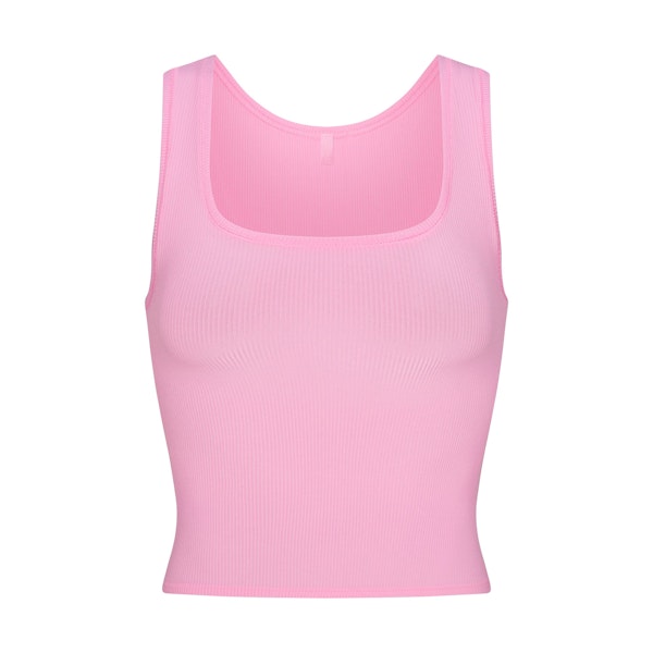SOFT LOUNGE TANK | BUBBLE GUM FLAT ON A WHITE BACKGROUND | FLT