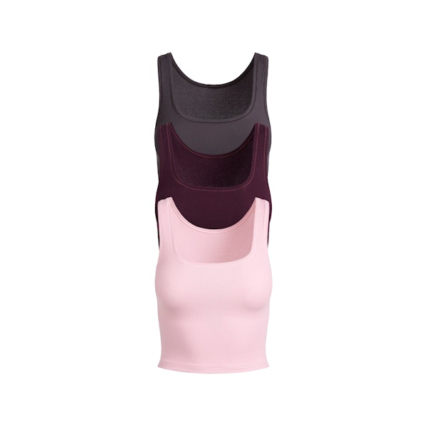 COTTON RIB TANK 3-PACK | HALITE MULTI FLAT ON A WHITE BACKGROUND @ | FLT @ | FOCUS: 0.9, 0.1, 0.7