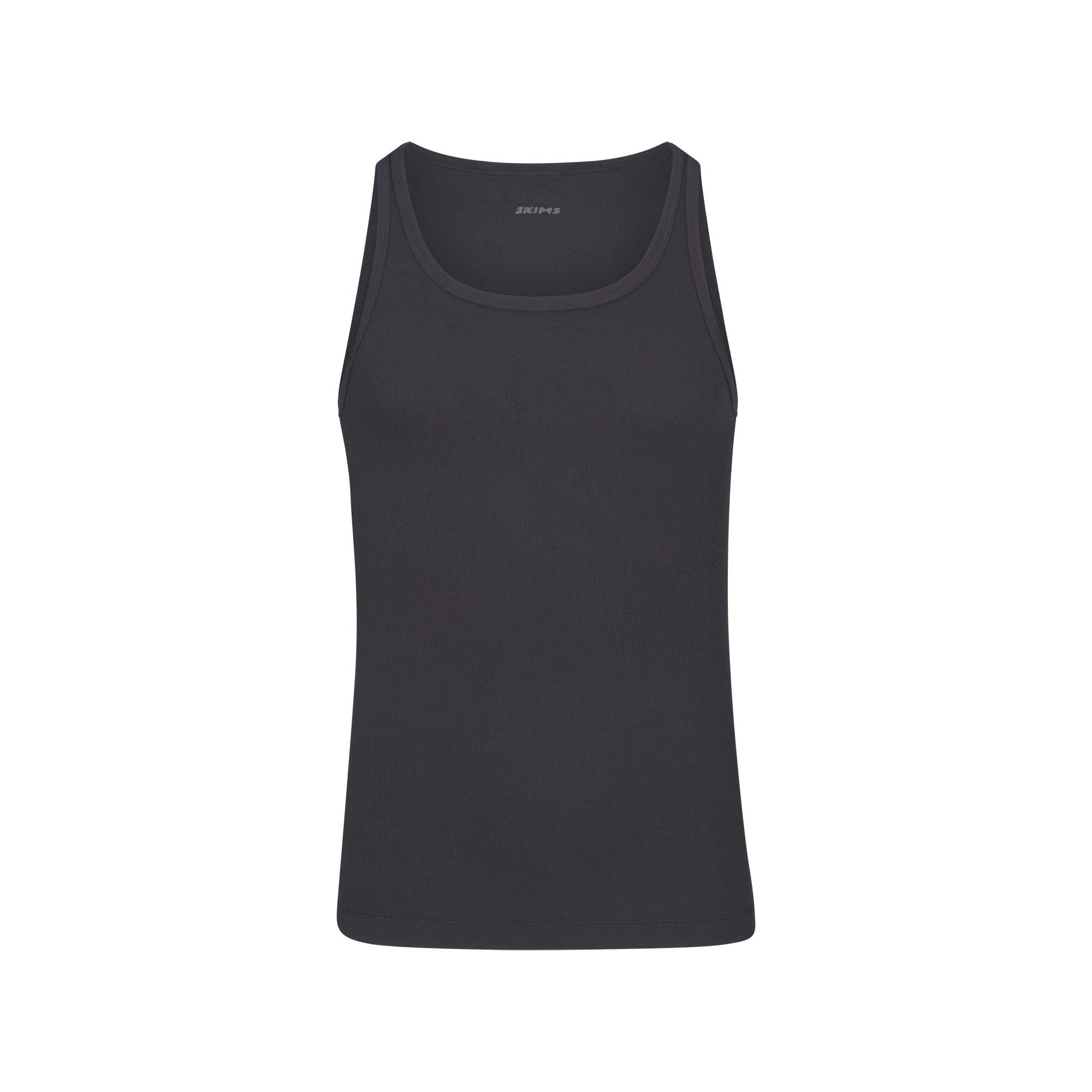 SKIMS Cotton MENS RIB TANK 3-PACK | DRIFTWOOD MULTI FLAT ON A WHITE BACKGROUND | FLT