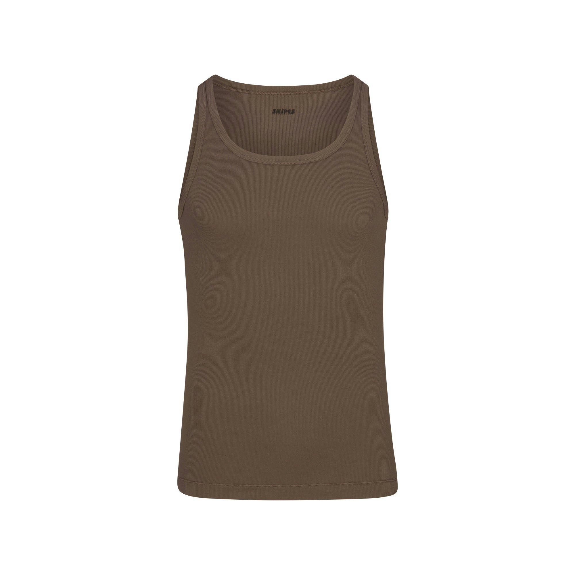 SKIMS Cotton MENS RIB TANK 3-PACK | DRIFTWOOD MULTI FLAT ON A WHITE BACKGROUND | FLT