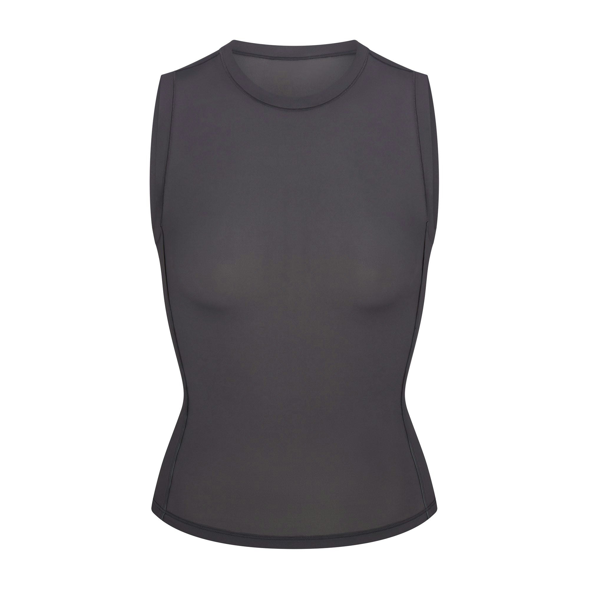 NikeSKIMS WEIGHTLESS LAYERS SLEEVELESS TOP | LEAD FLAT ON A WHITE BACKGROUND | FLT