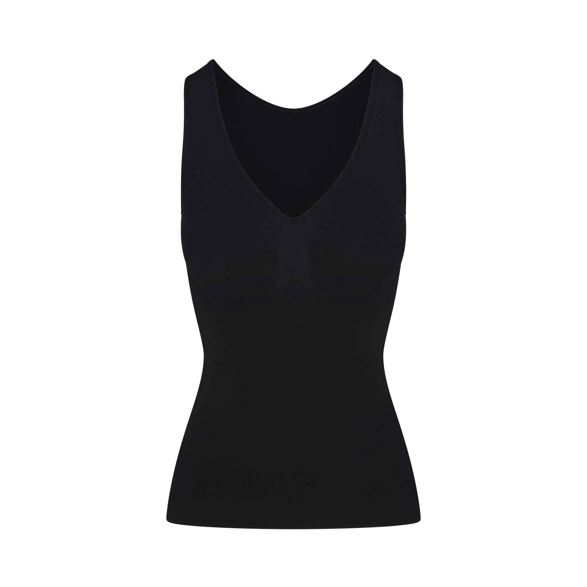 SEAMLESS SCULPT TANK | ONYX FLAT ON A WHITE BACKGROUND | FLT