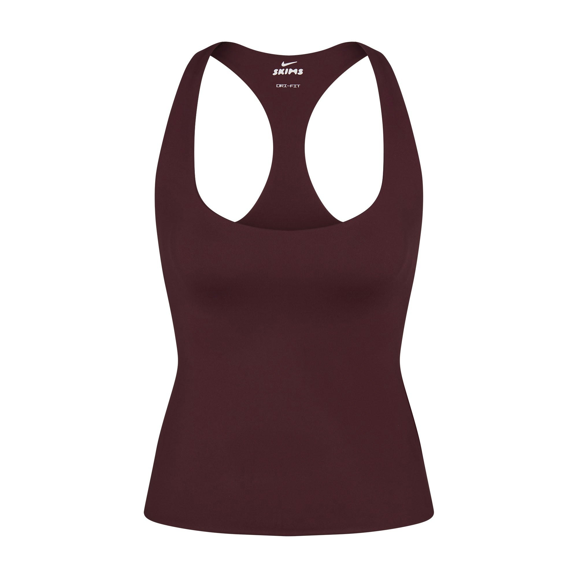 NikeSKIMS MATTE RACER BACK TANK | CURRANT FLAT ON A WHITE BACKGROUND | FLT
