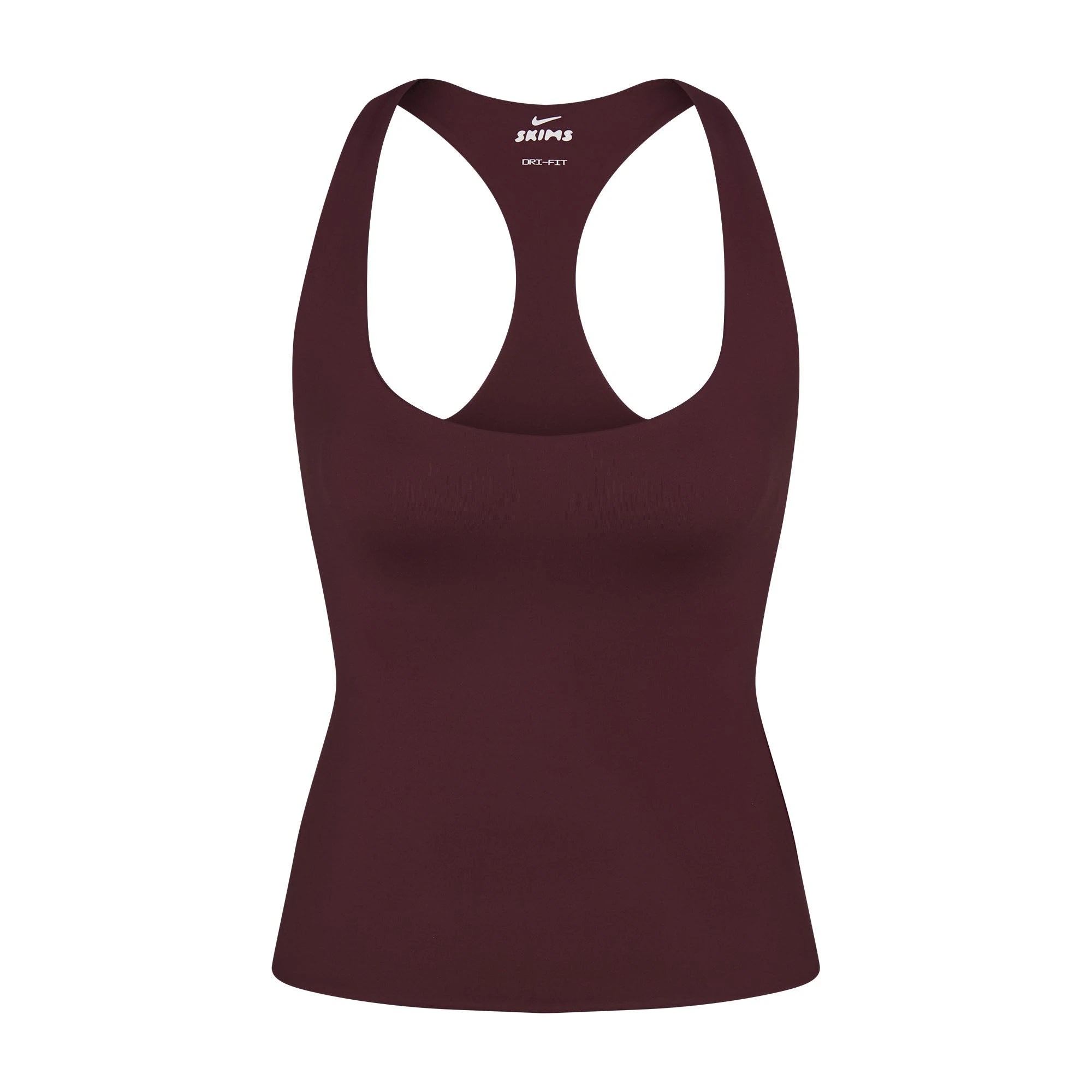 NikeSKIMS MATTE RACER BACK TANK | CURRANT FLAT ON A WHITE BACKGROUND | FLT
