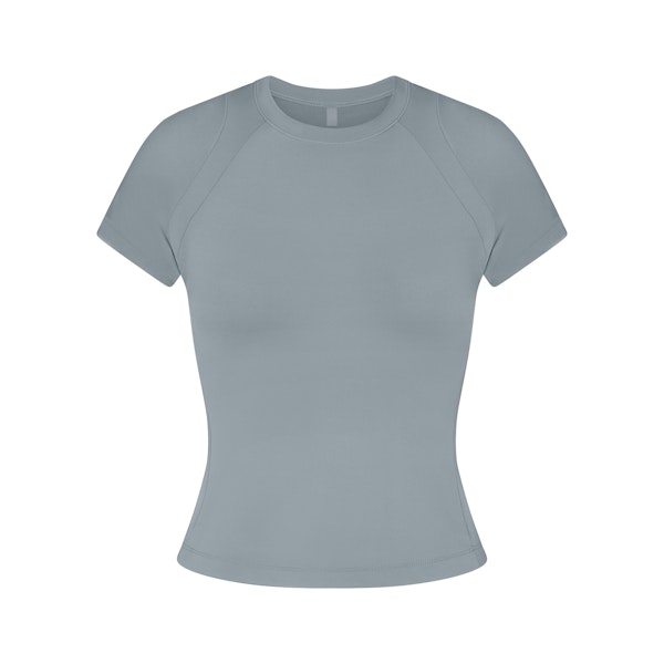 NikeSKIMS AIRY BABY TEE | WASHED PACIFIC FLAT ON A WHITE BACKGROUND | FLT