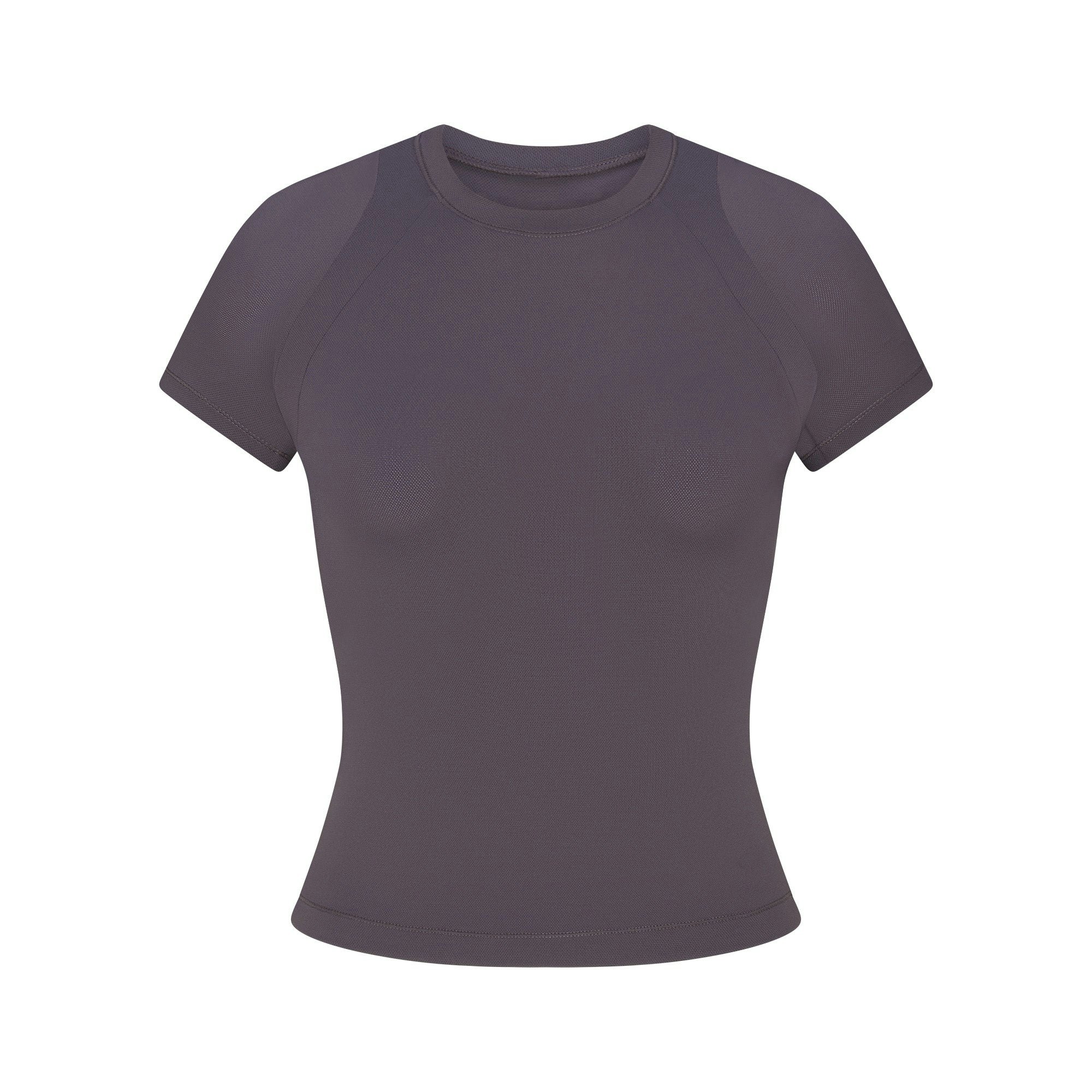 NikeSKIMS AIRY BABY TEE | RAVEN FLAT ON A WHITE BACKGROUND | FLT