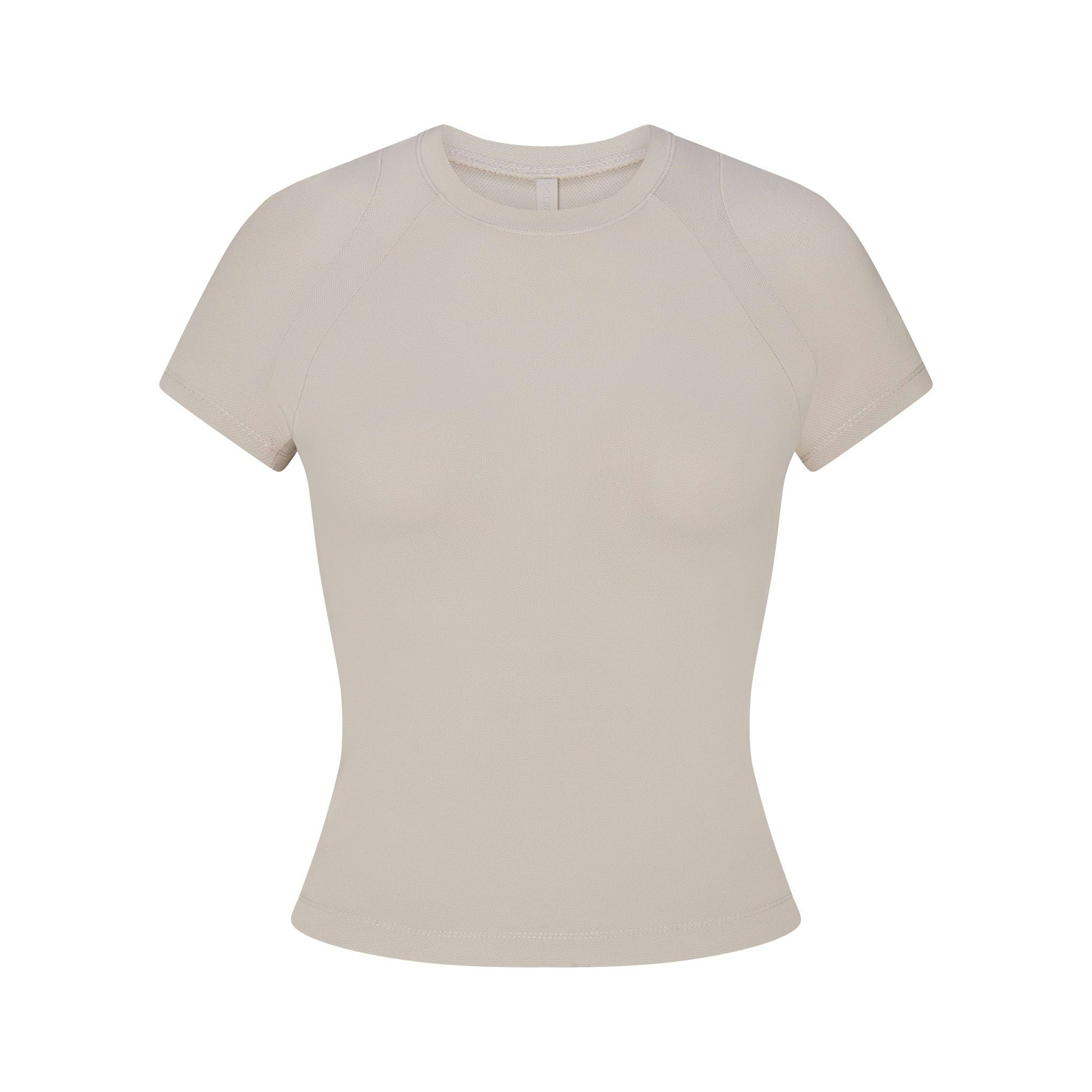 NikeSKIMS AIRY BABY TEE | STONE FLAT ON A WHITE BACKGROUND | FLT