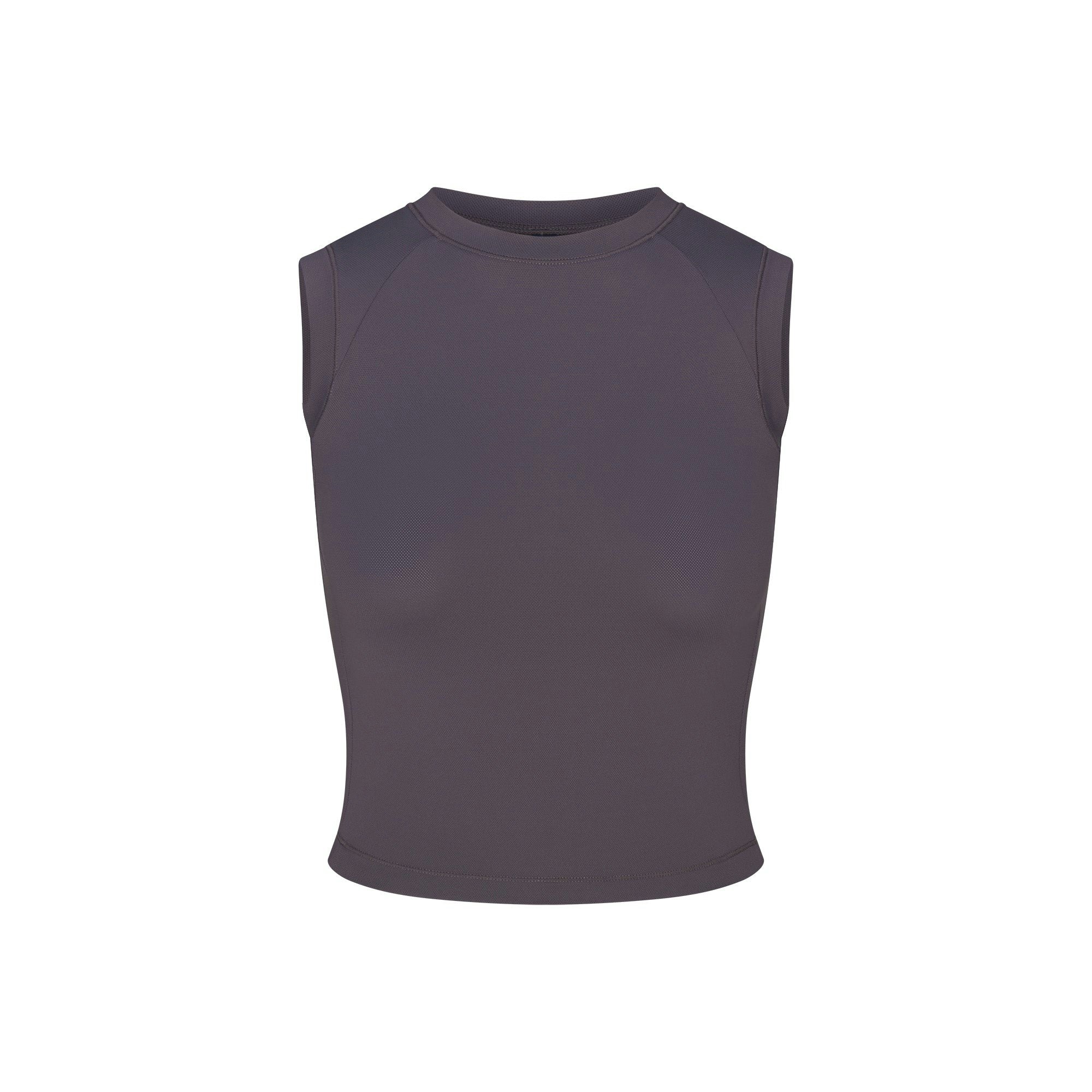 NikeSKIMS AIRY MUSCLE TEE | RAVEN FLAT ON A WHITE BACKGROUND | FLT