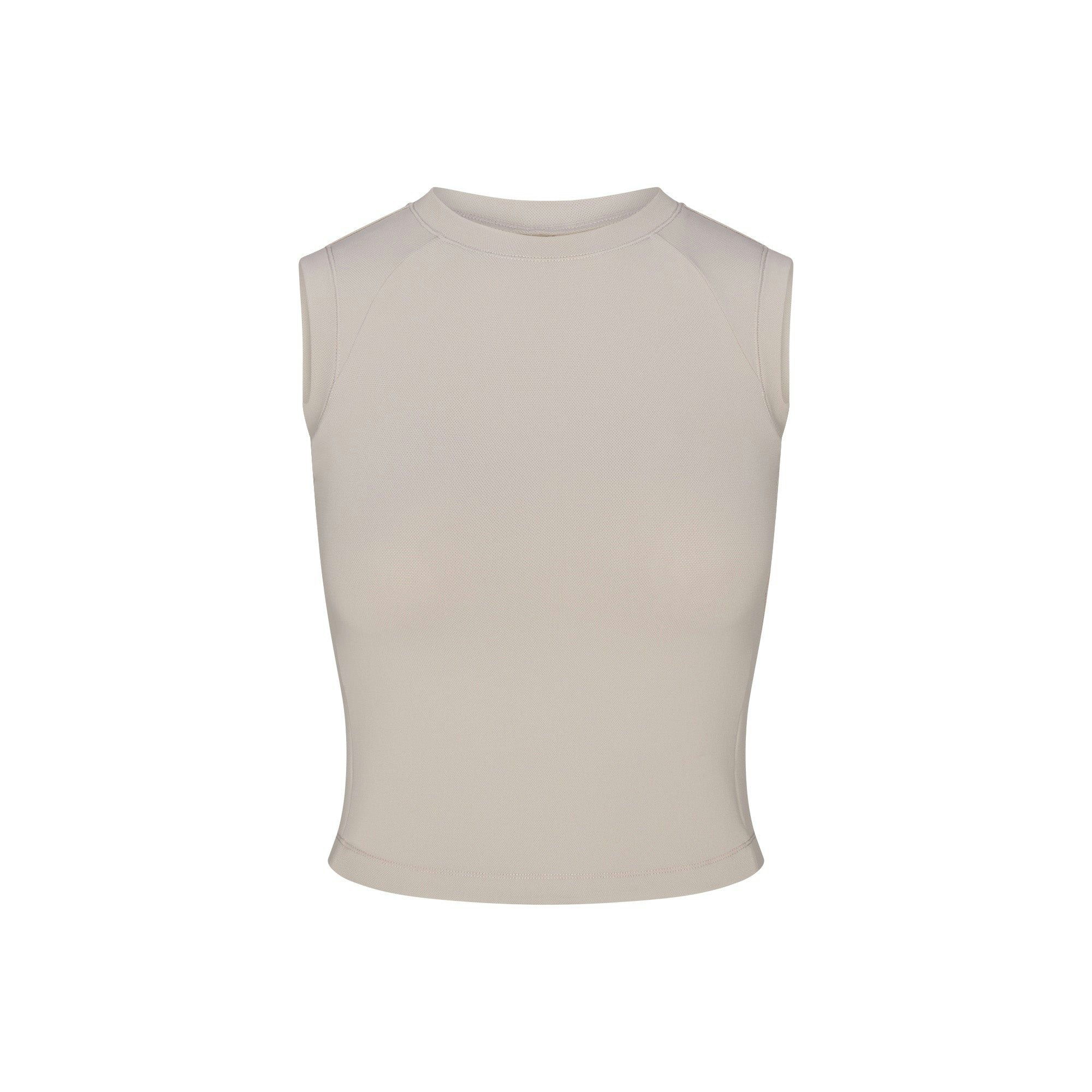 NikeSKIMS AIRY MUSCLE TEE | STONE FLAT ON A WHITE BACKGROUND | FLT
