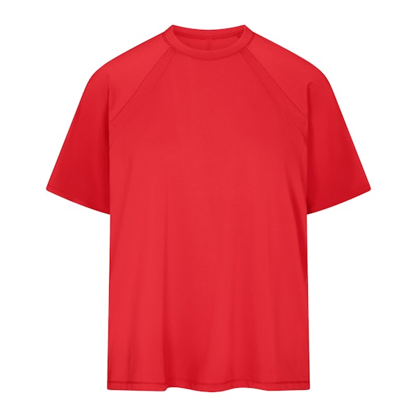 NikeSKIMS AIRY OVERSIZED TEE | RUBY FLAT ON A WHITE BACKGROUND | FLT