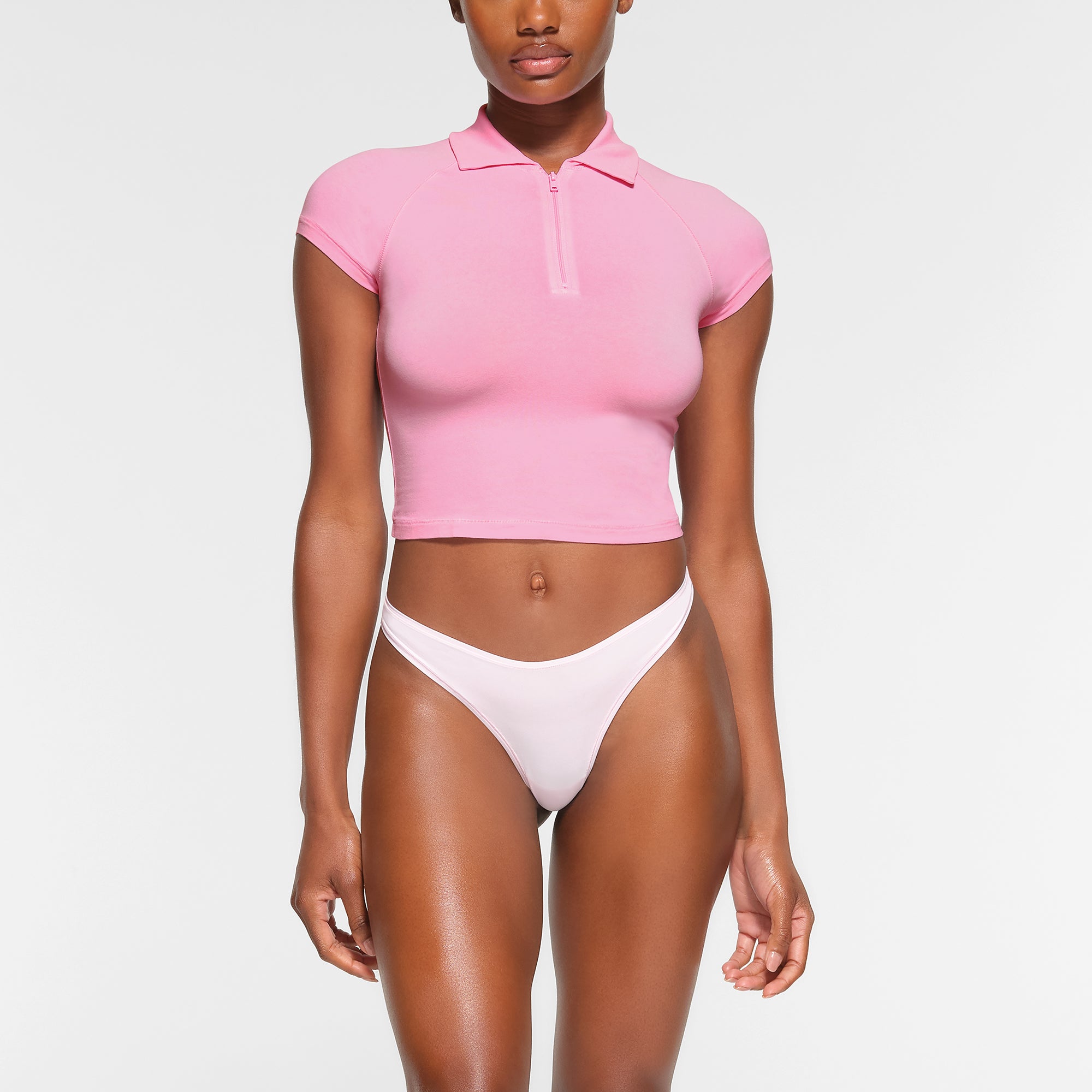 Collared shirt crop top outlet