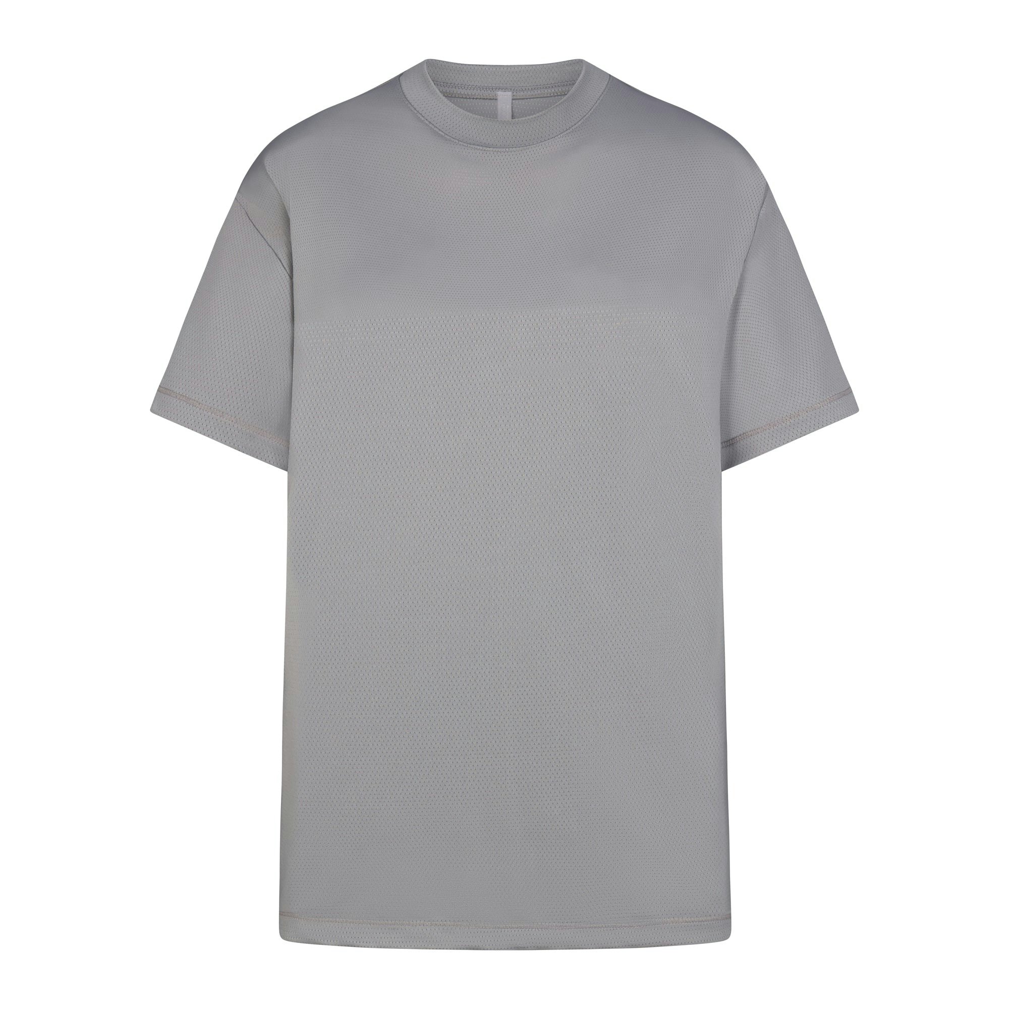 SKIMS TRACK MESH OVERSIZED T-SHIRT | PACIFIC (T-SHIRTS, TOPS) LAYS FLAT ON A WHITE BACKGROUND | FLT