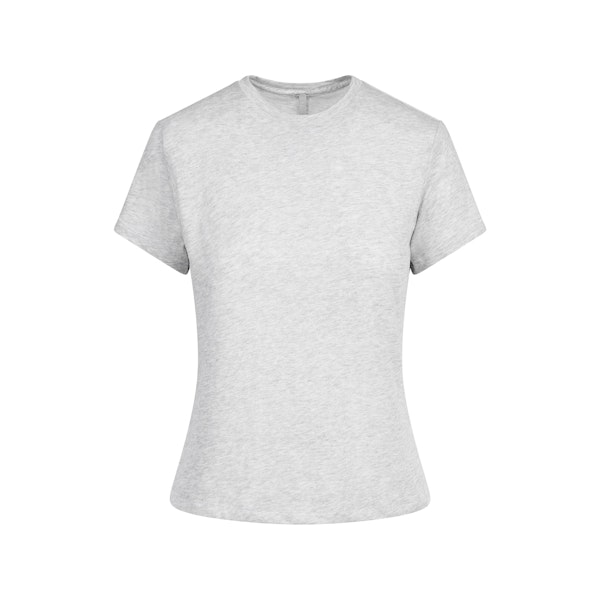 SHEER COTTON JERSEY T-SHIRT | LIGHT HEATHER GREY FLAT ON A WHITE BACKGROUND | FLT