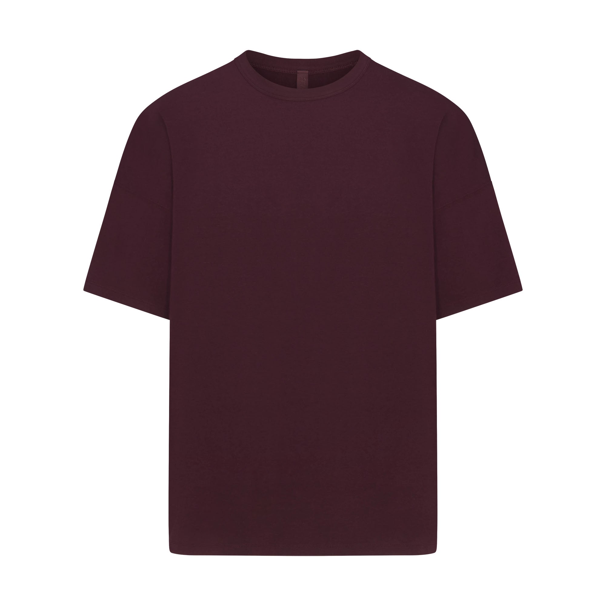 JERSEY LOUNGE MENS OVERSIZED T-SHIRT | CURRANT FLAT ON A WHITE BACKGROUND @ | FLT