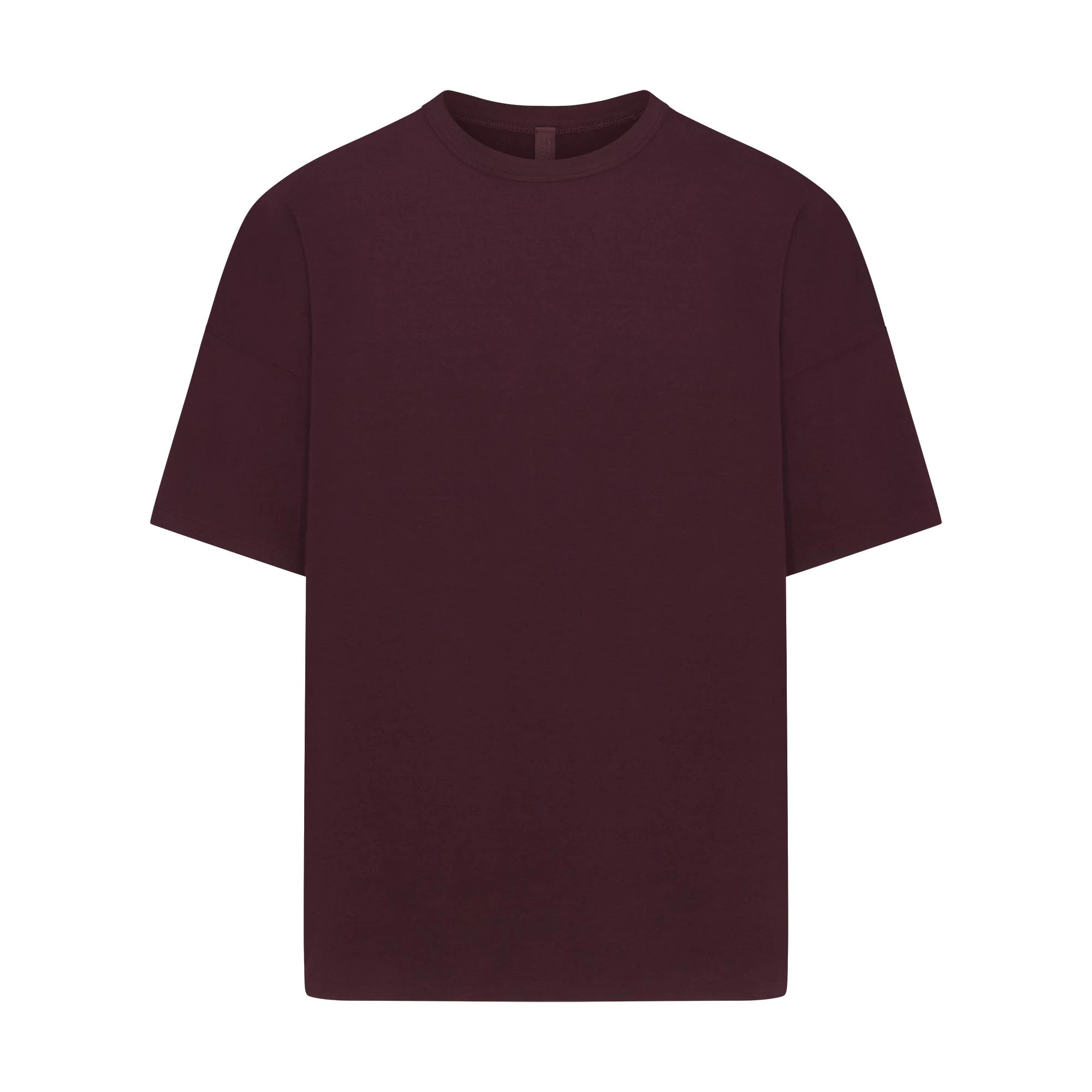 JERSEY LOUNGE MENS OVERSIZED T-SHIRT | CURRANT FLAT ON A WHITE BACKGROUND @ | FLT