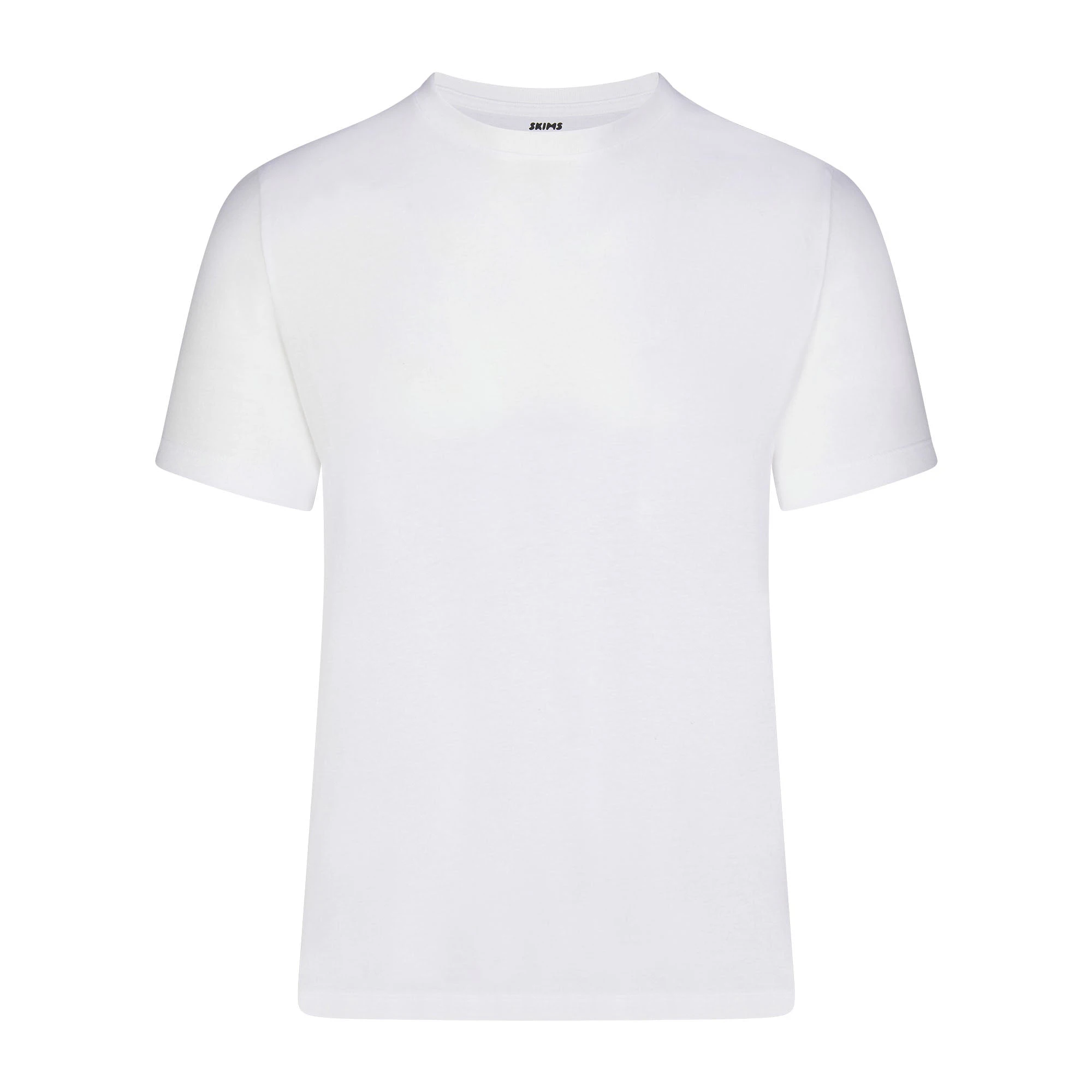 SKIMS COTTON MENS CLASSIC T-SHIRT | CHALK (MENS T-SHIRTS, MENS TOPS) LAYS FLAT ON A WHITE BACKGROUND | FLT