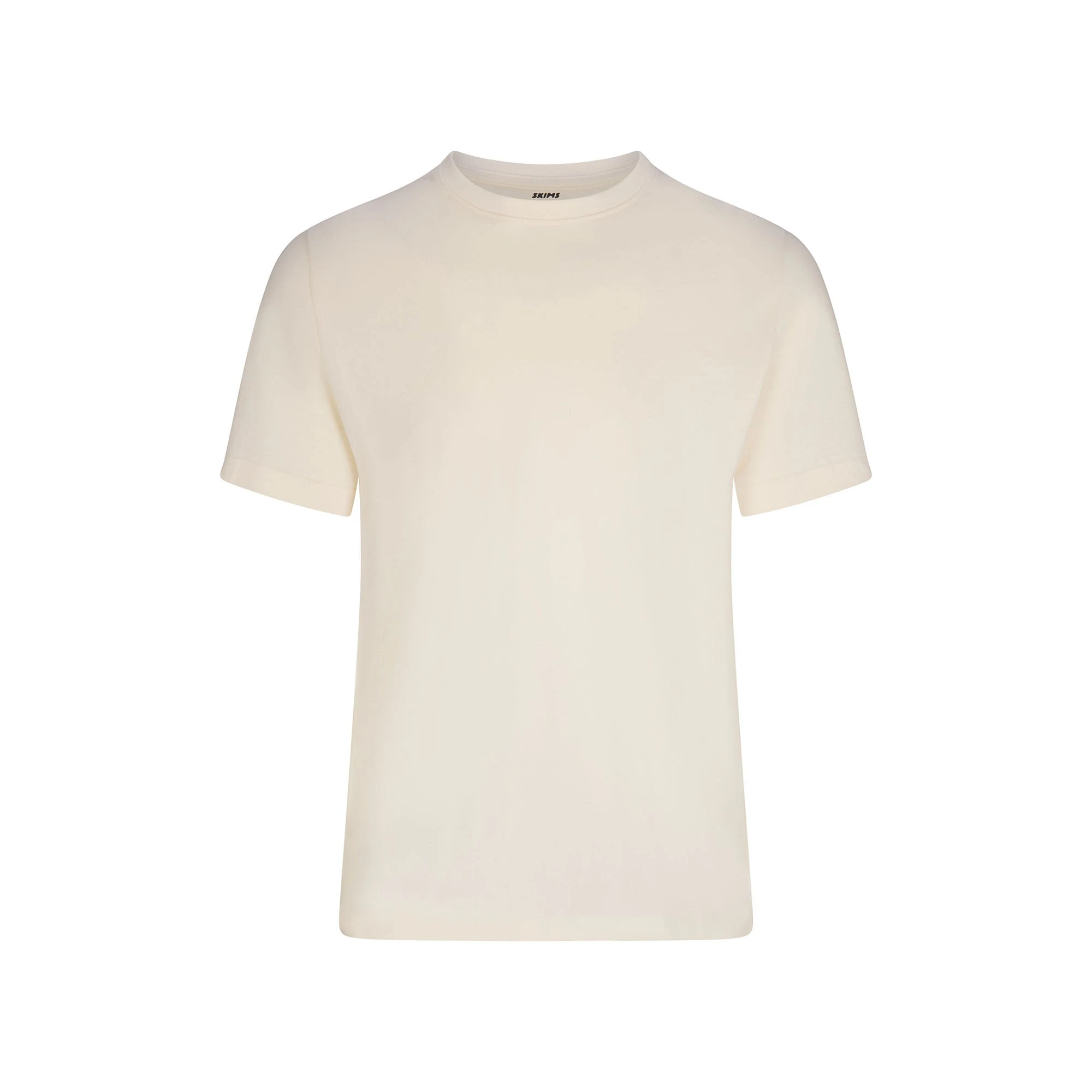 SKIMS COTTON MENS CLASSIC T-SHIRT | ECRUFLAT ON A WHITE BACKGROUND | FLT