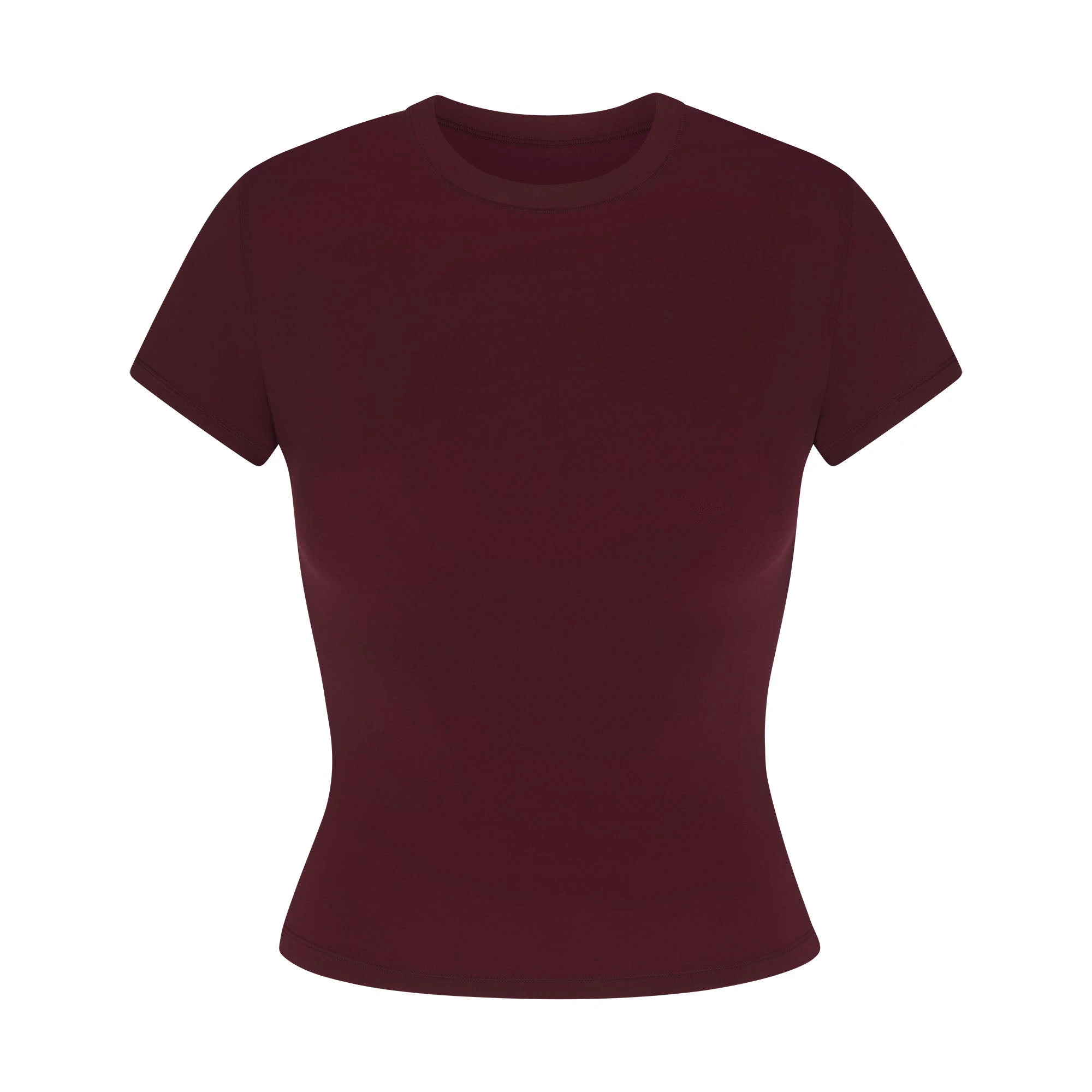 FITS EVERYBODY T-SHIRT | CURRANT FLAT ON A WHITE BACKGROUND | FLT@ | FOCUS: 0.0, 1.0, 0.9