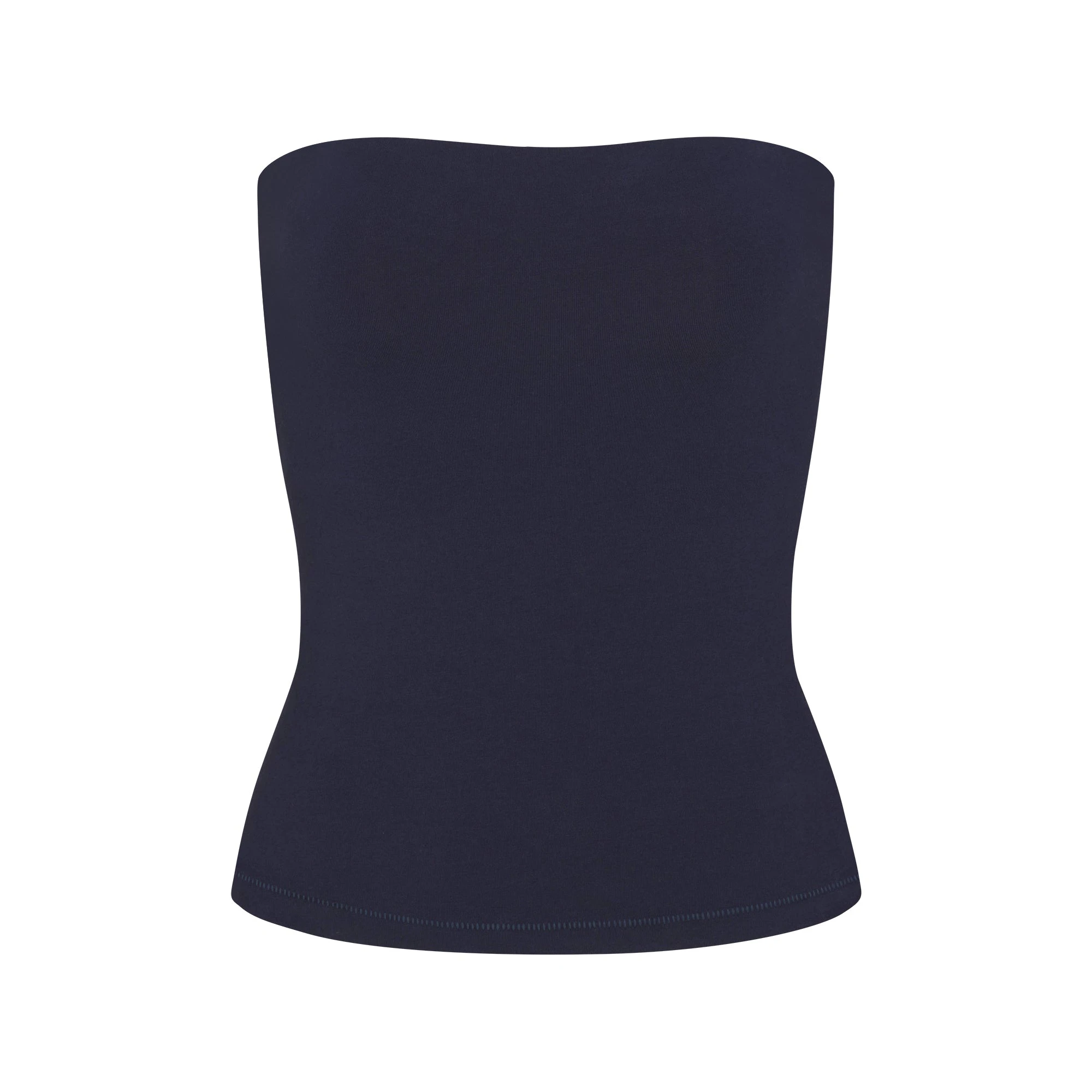 COTTON JERSEY TUBE TOP | NAVY FLAT ON A WHITE BACKGROUND | FLT